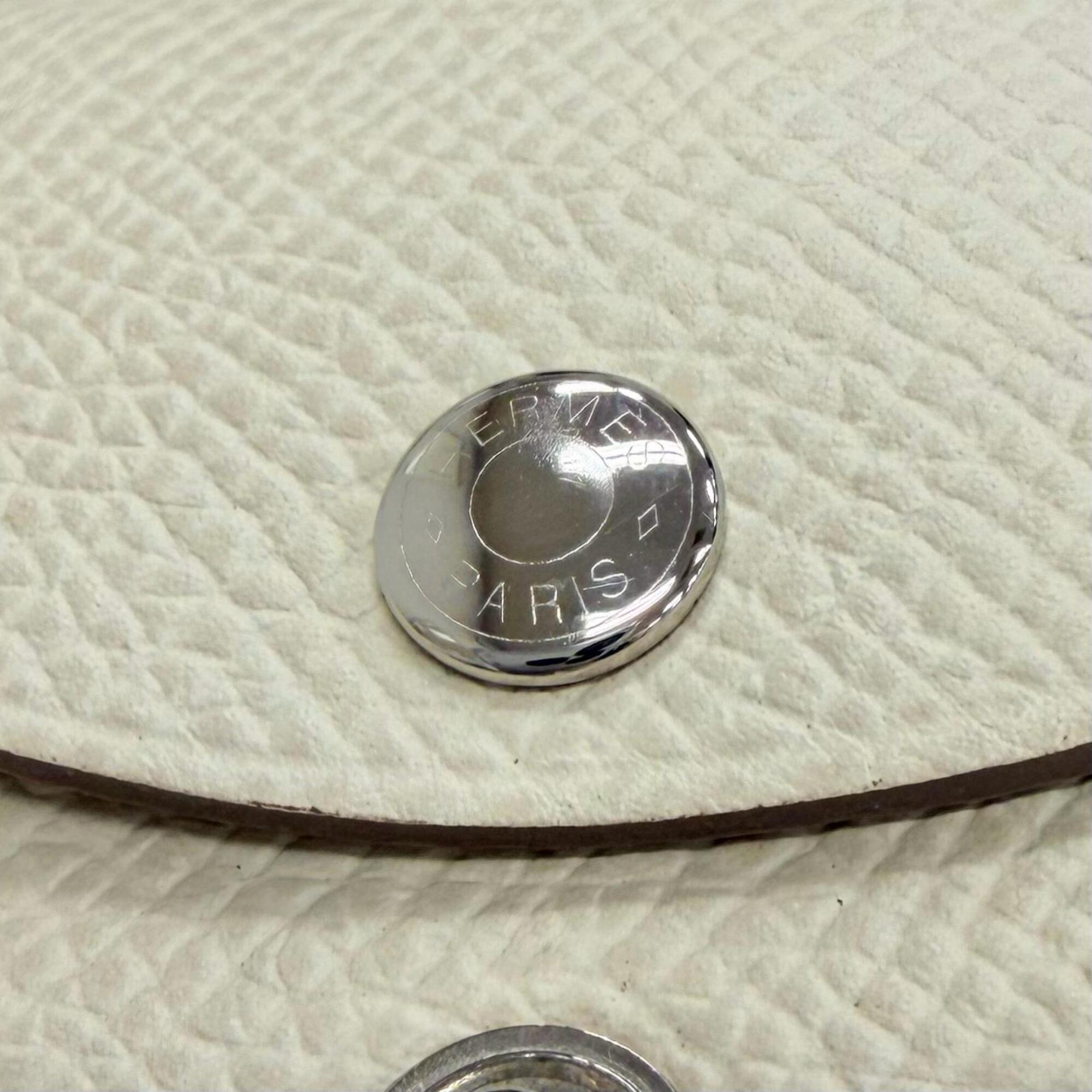 Hermes Silver Epsom Leather Coin Purse/Coin Case (Pre-Owned)