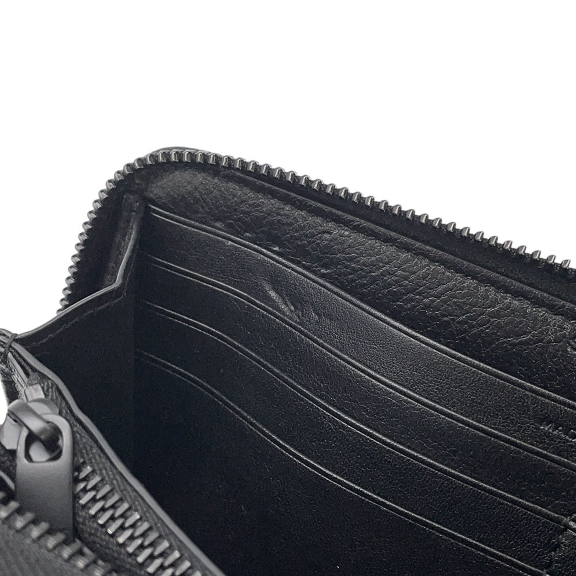 Yves Saint Laurent Black Leather Long Wallet (Bi-Fold) (Pre-Owned)