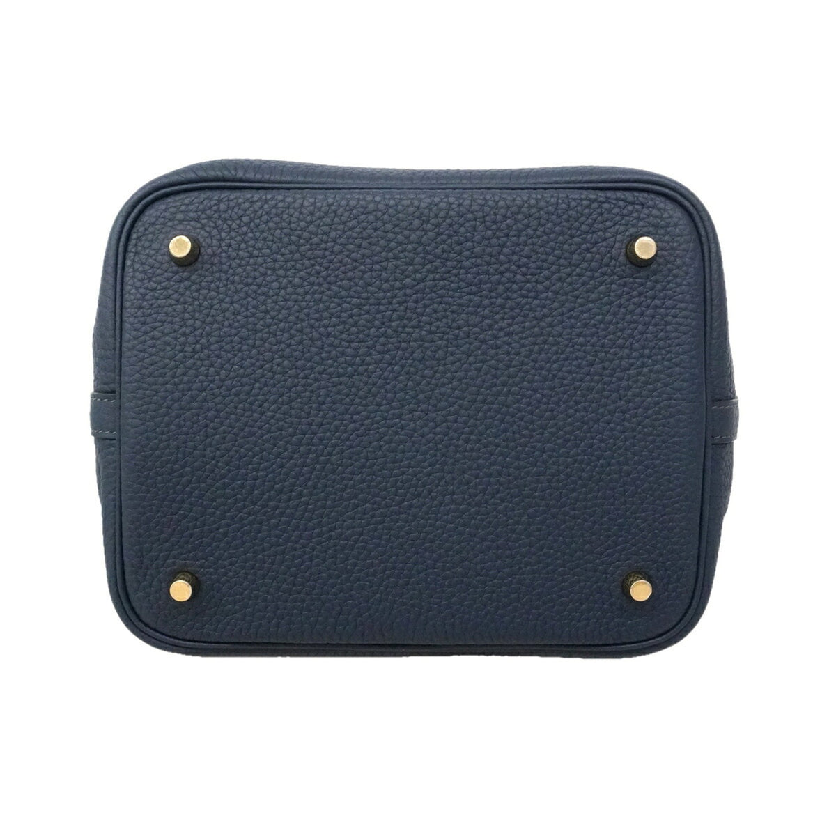 Hermes Navy Taurillon Clemence Leather Handbag (Pre-Owned)