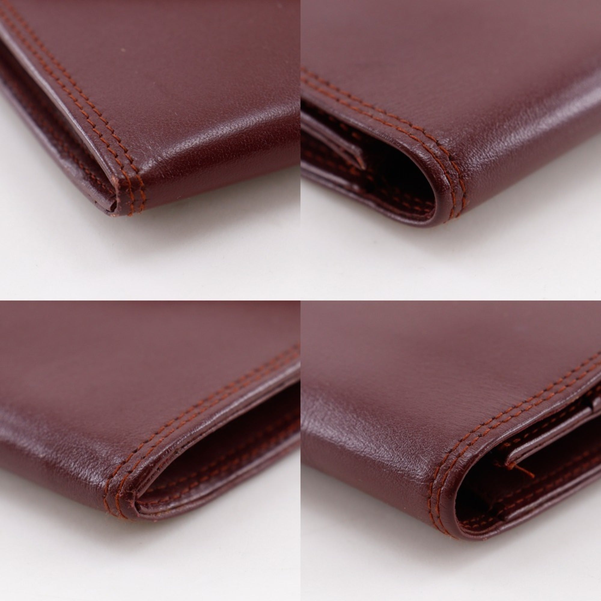 Cartier Must Bordeaux Leather Clutch Bag (Pre-Owned)