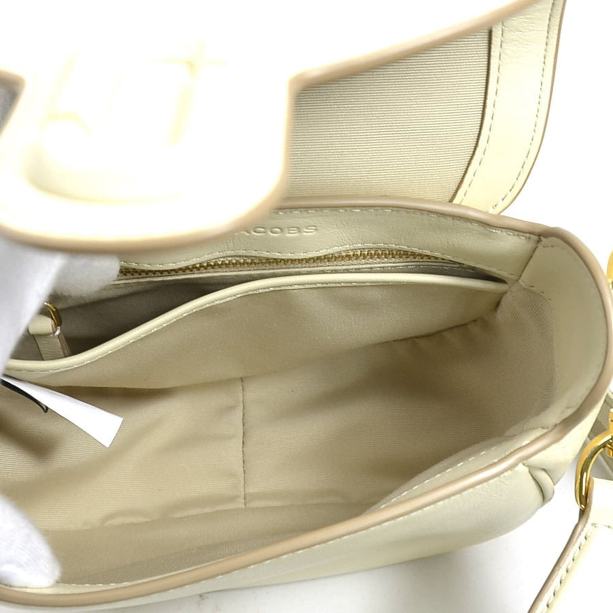 Marc Jacobs Ivory Leather Saddle Bag Shoulder Bag (Pre-Owned)