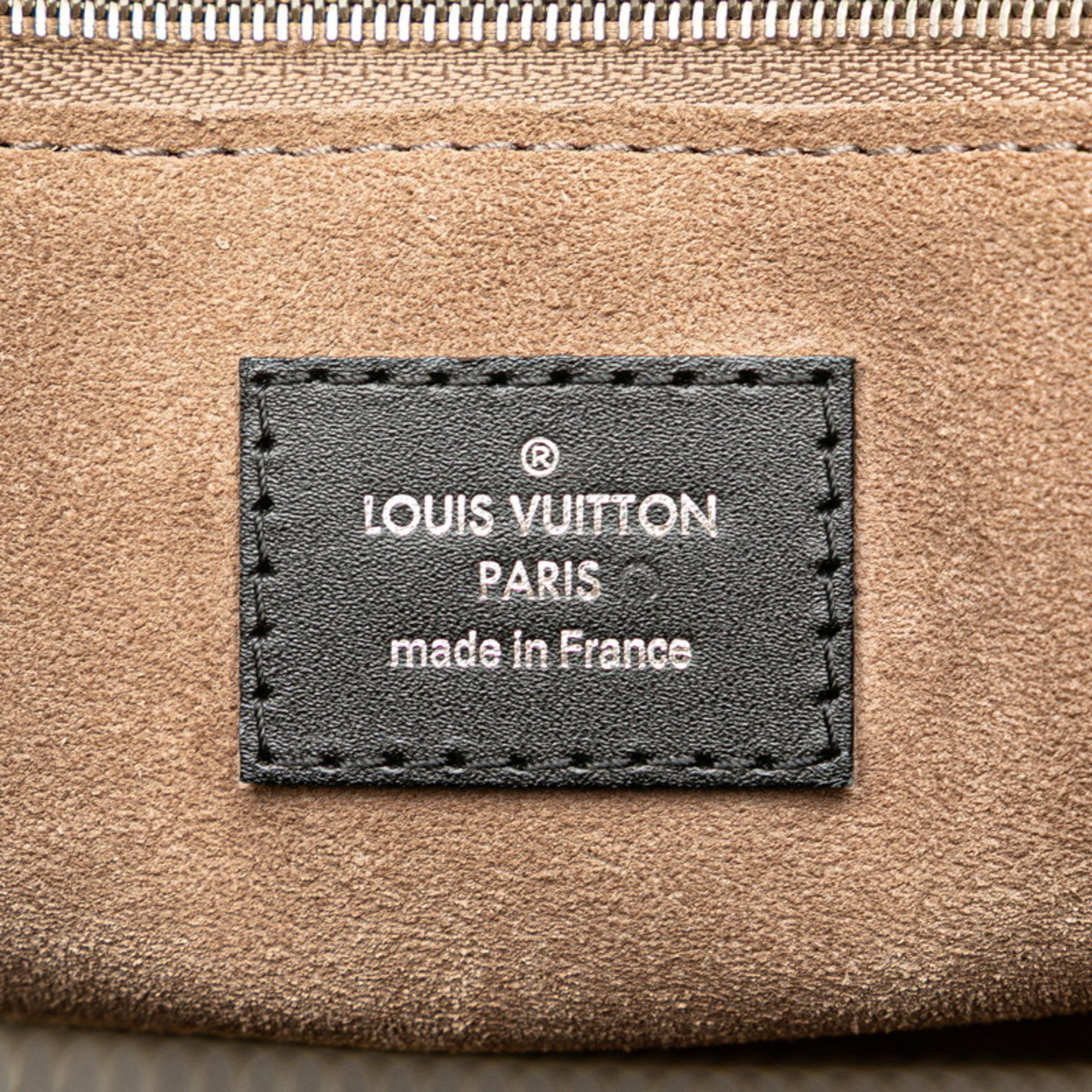 Louis Vuitton Dark Brown Off-White Leather Handbag (Pre-Owned)