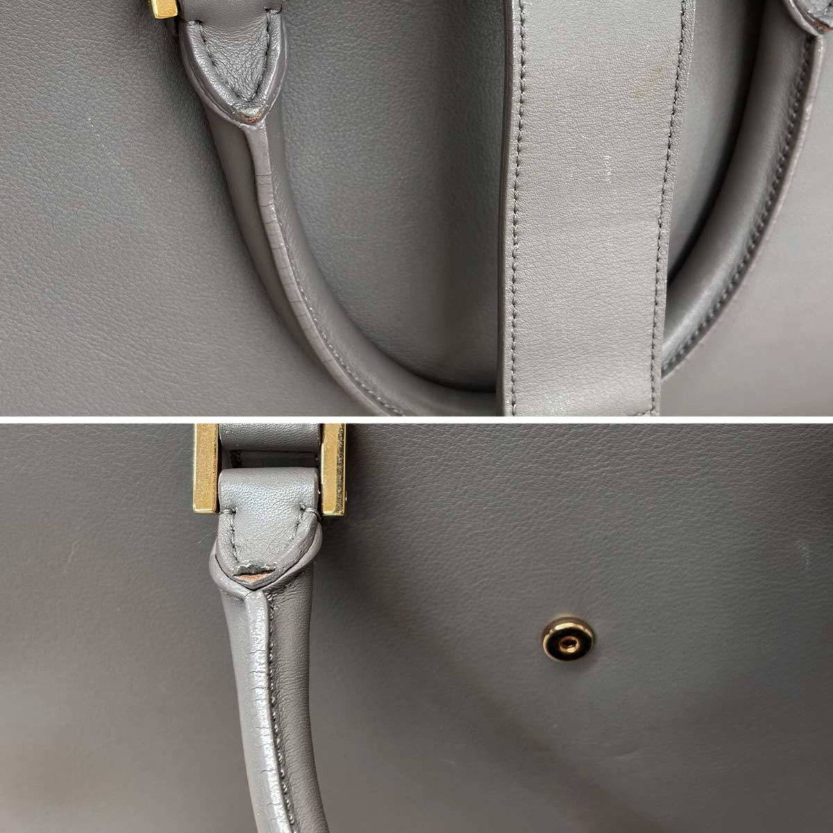 Saint Laurent Gray Leather Handbag (Pre-Owned)