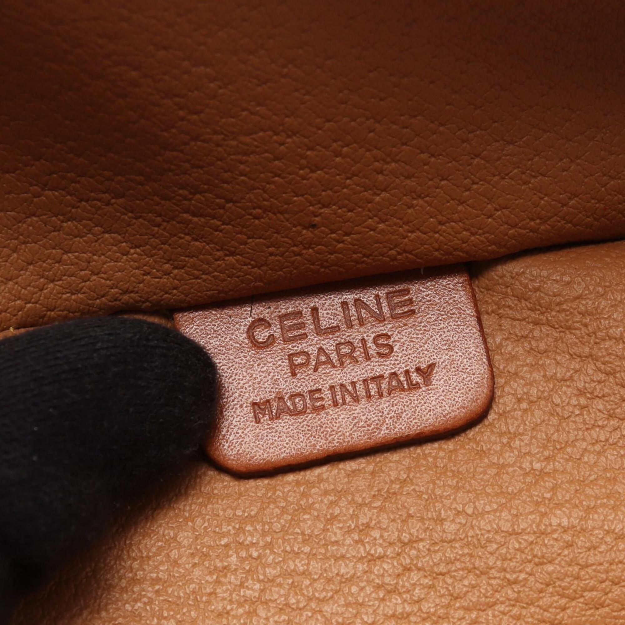Celine Brown Coated Canvas Leather Handbag (Pre-Owned)