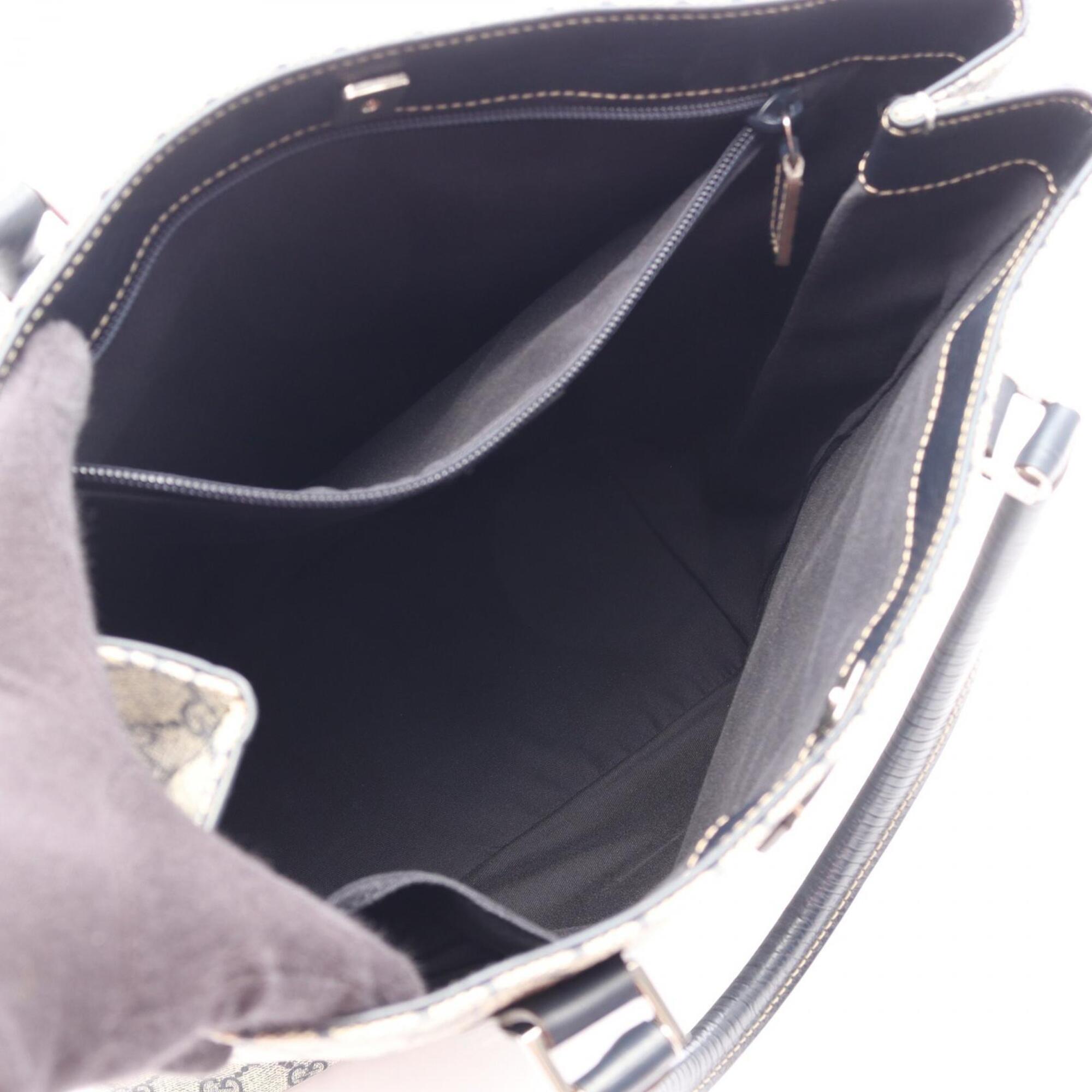 Gucci Beige Navy Pvc Leather Handbag Tote Bag (Pre-Owned)