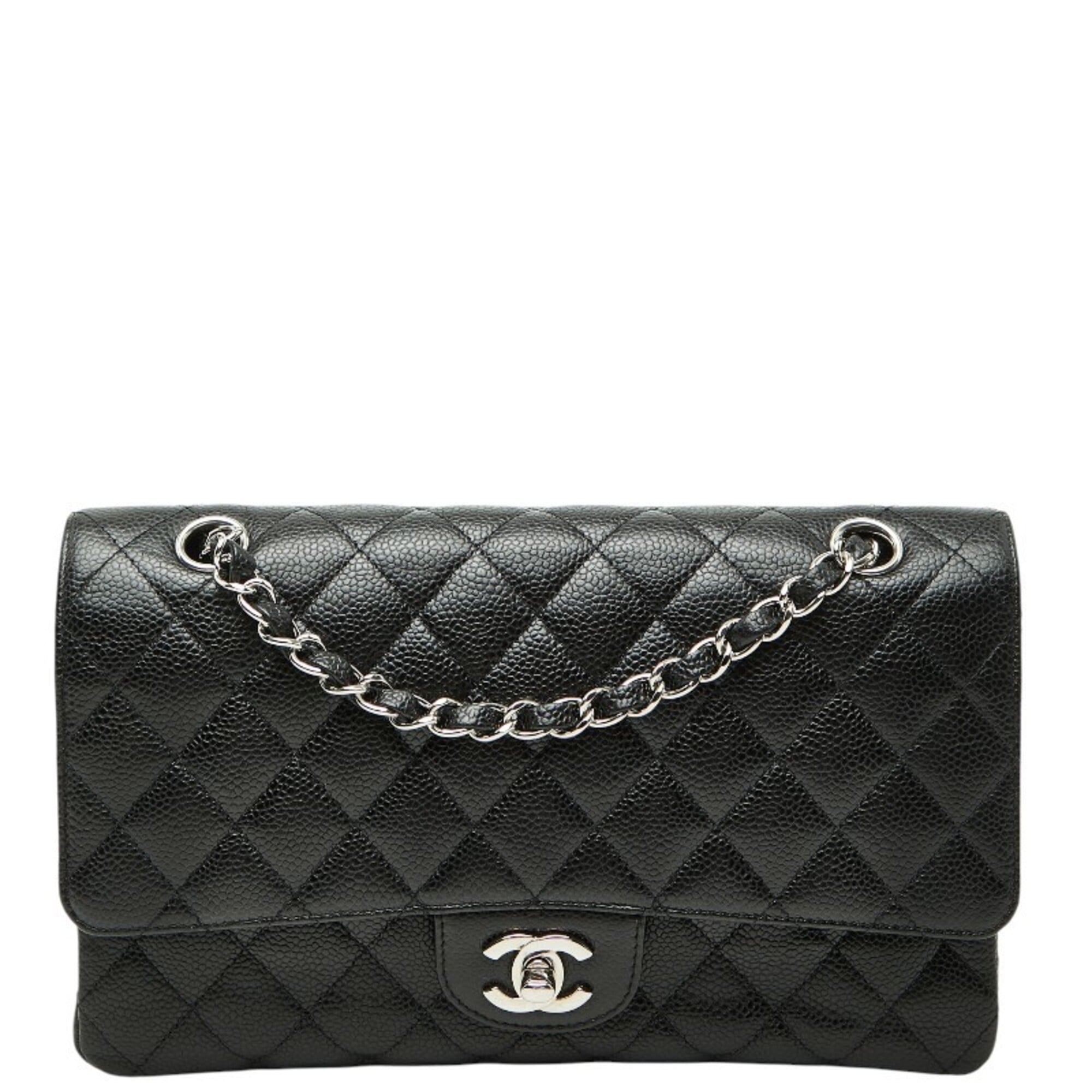 Chanel Black Grained Calfskin Shoulder Bag (Pre-Owned)