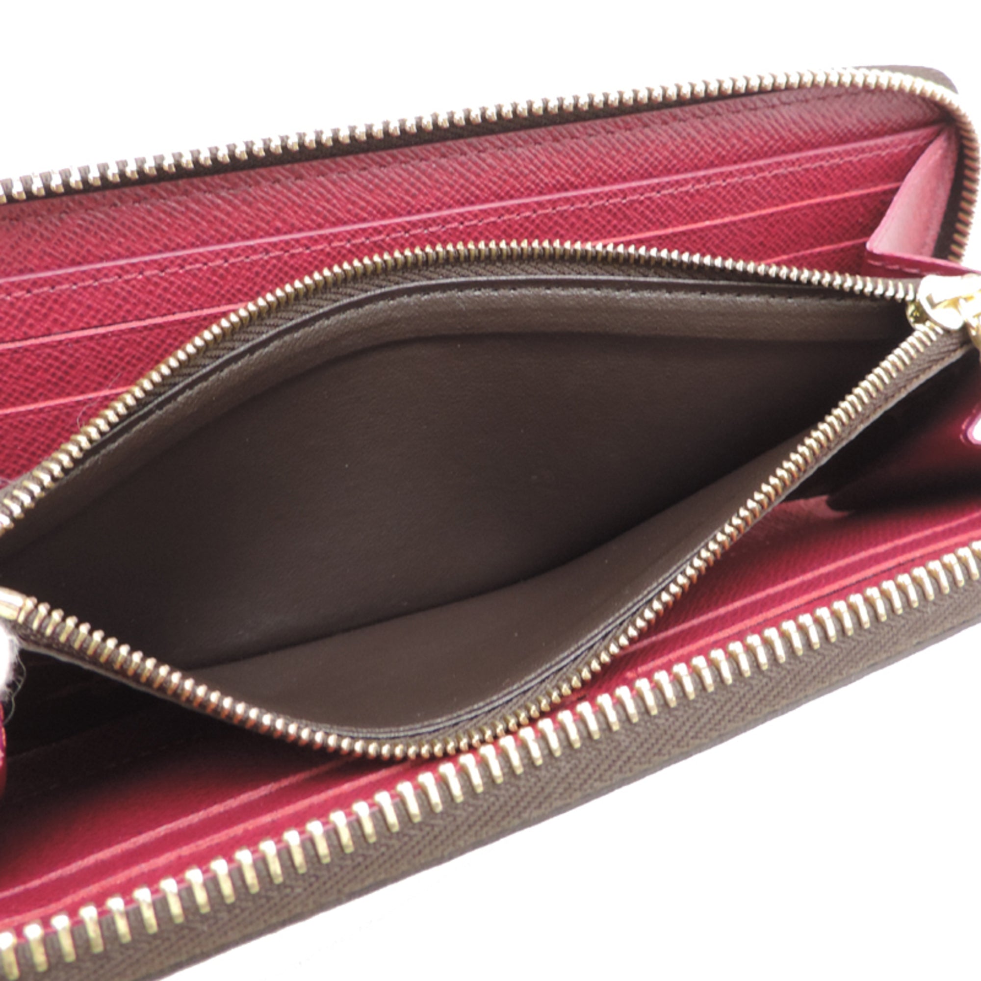 Louis Vuitton Brown Fuchsia Monogram Pink Monogram Long Wallet (Bi-Fold) (Pre-Owned)
