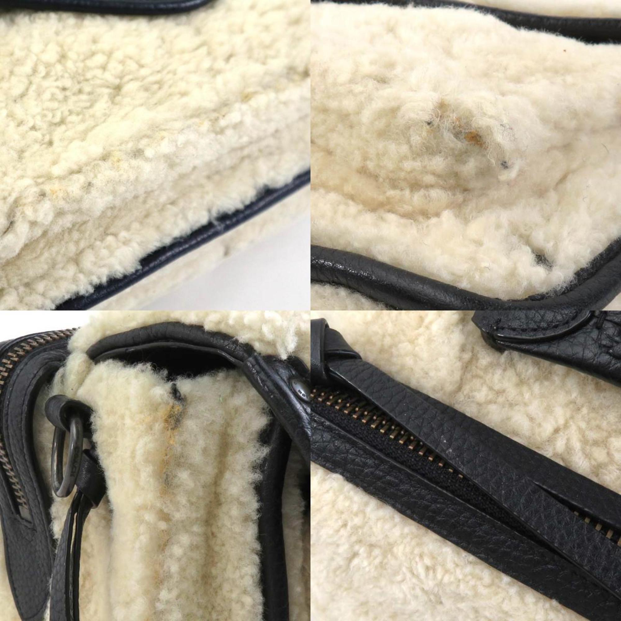Coach Black Ivory Leather Shoulder Bag (Pre-Owned)