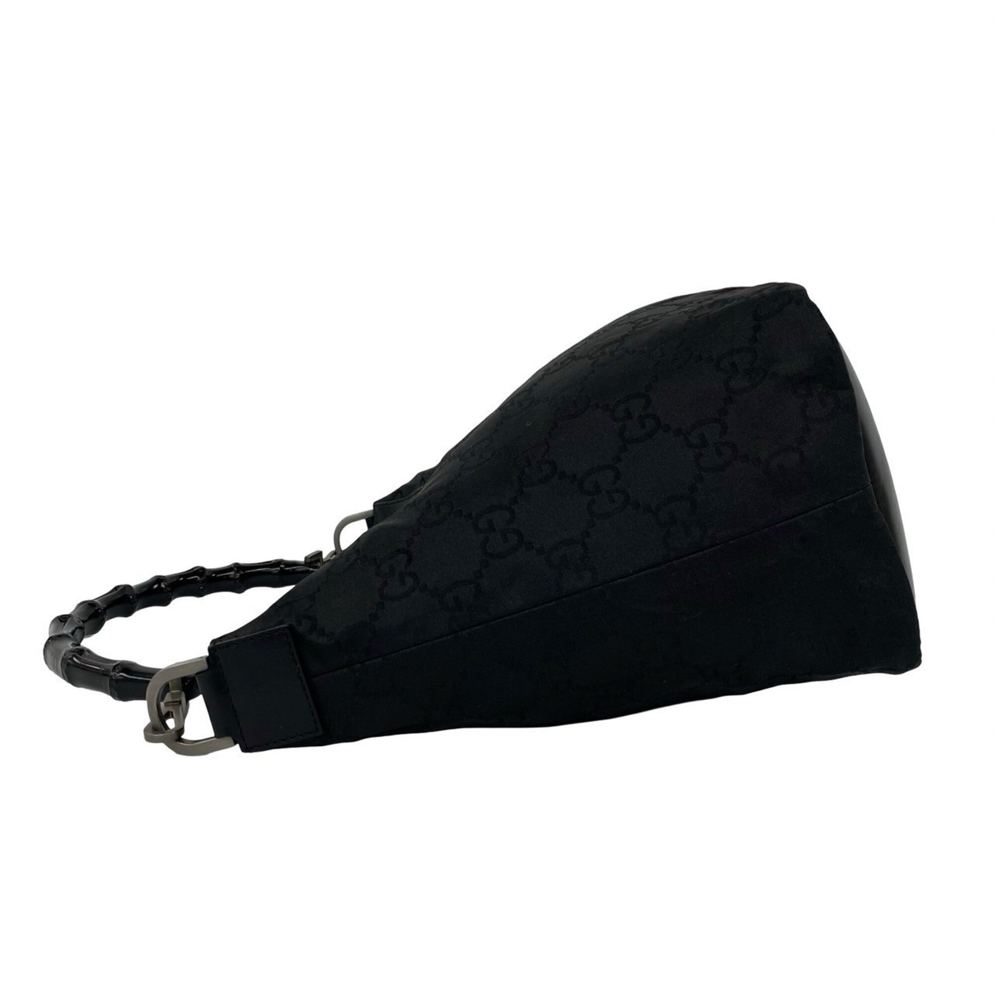 Gucci Black Nylon Leather Handbag Shoulder Bag Tote Bag (Pre-Owned)