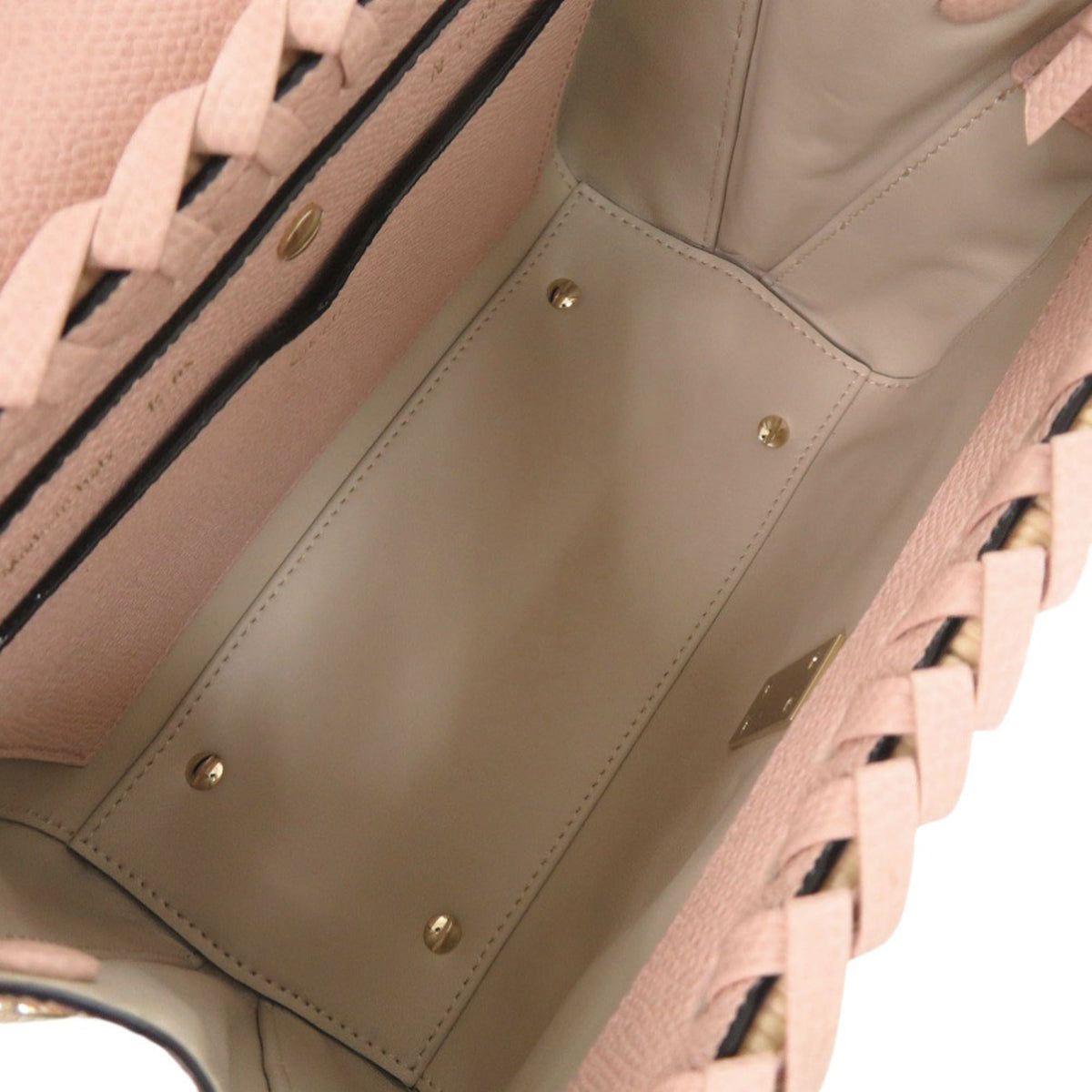 Valextra Beige Pink Leather Handbag (Pre-Owned)