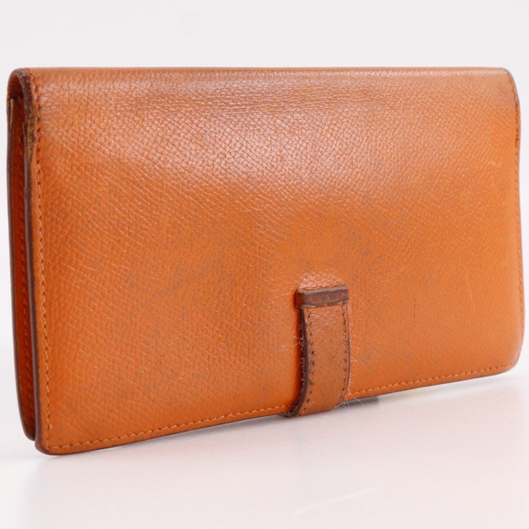 Hermes Orange Epsom Leather Long Wallet (Bi-Fold) (Pre-Owned)