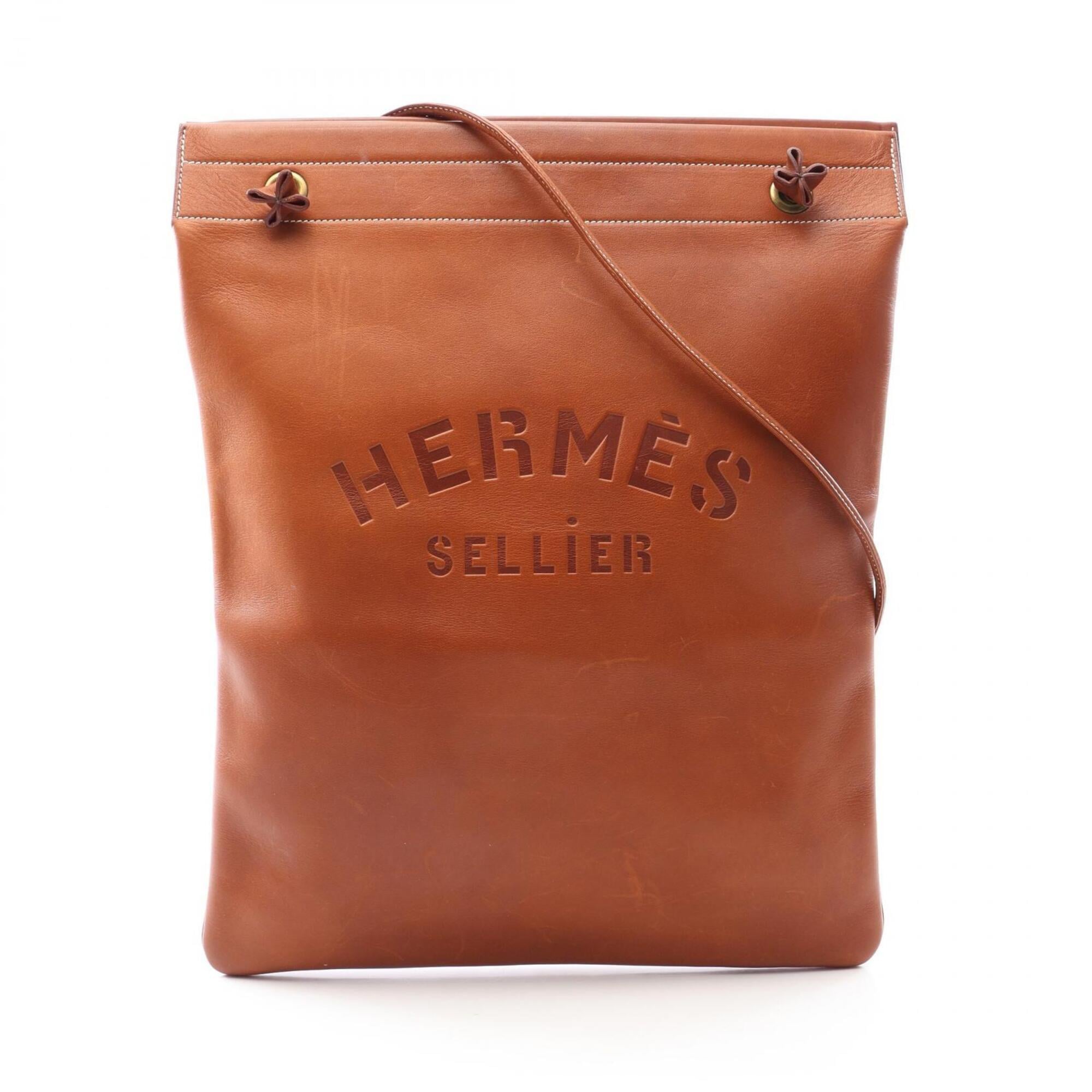 Hermes Brown Fauve Barenia Leather Handbag Shoulder Bag (Pre-Owned)