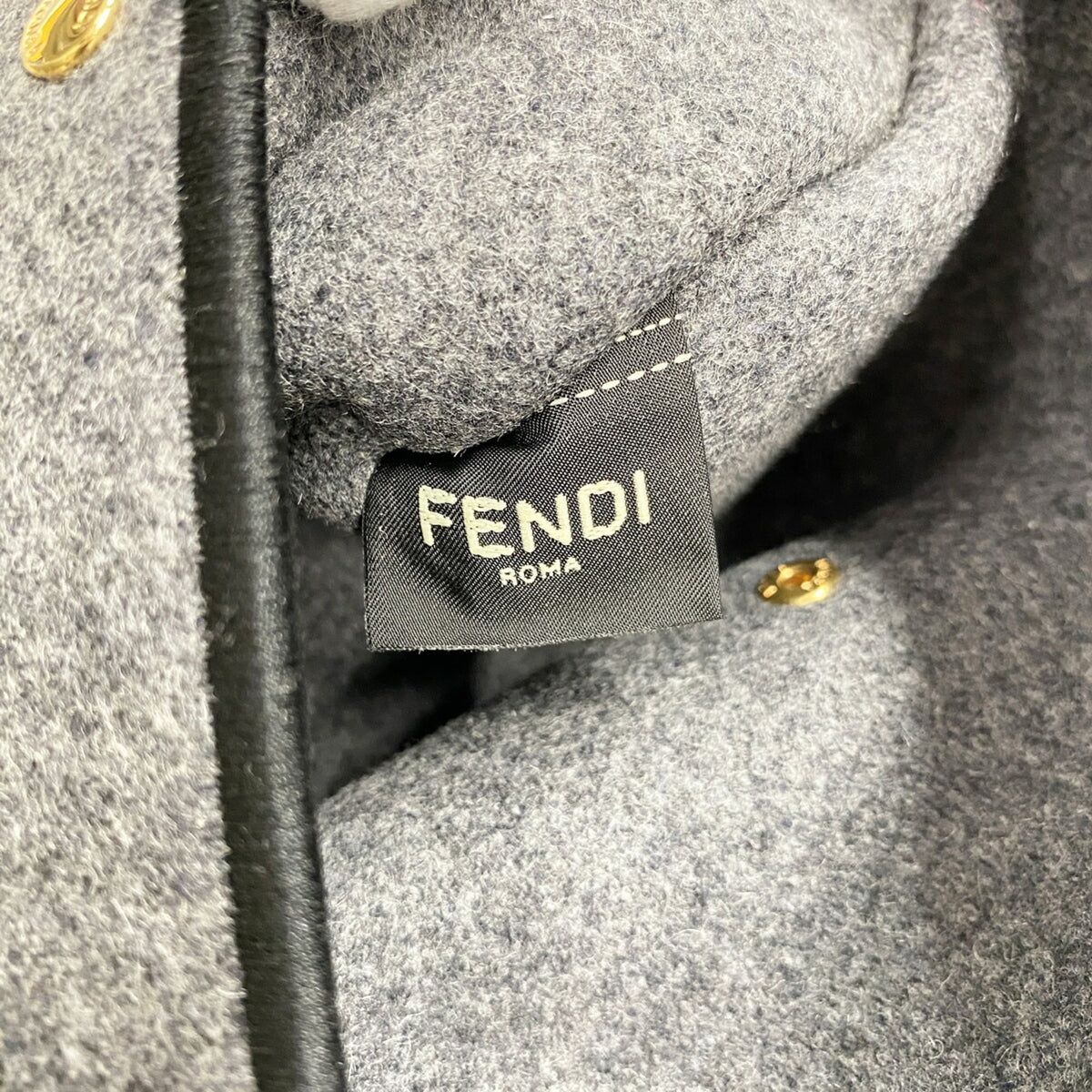 Fendi Gray Felt Tote Bag (Pre-Owned)