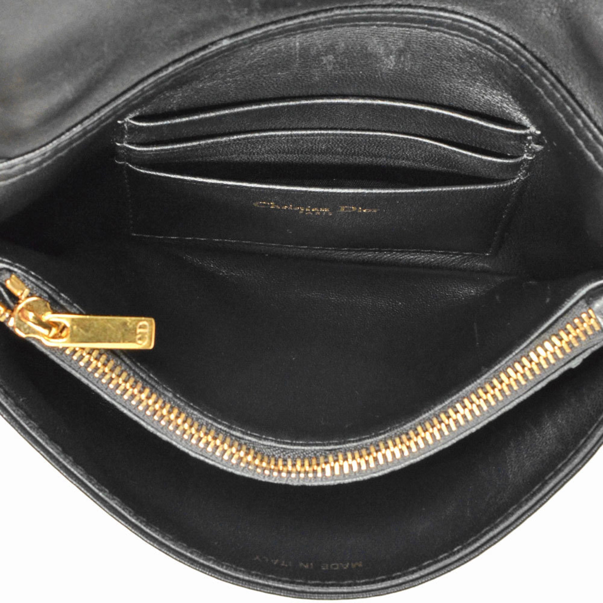 Christian Dior Black Leather Shoulder Bag (Pre-Owned)