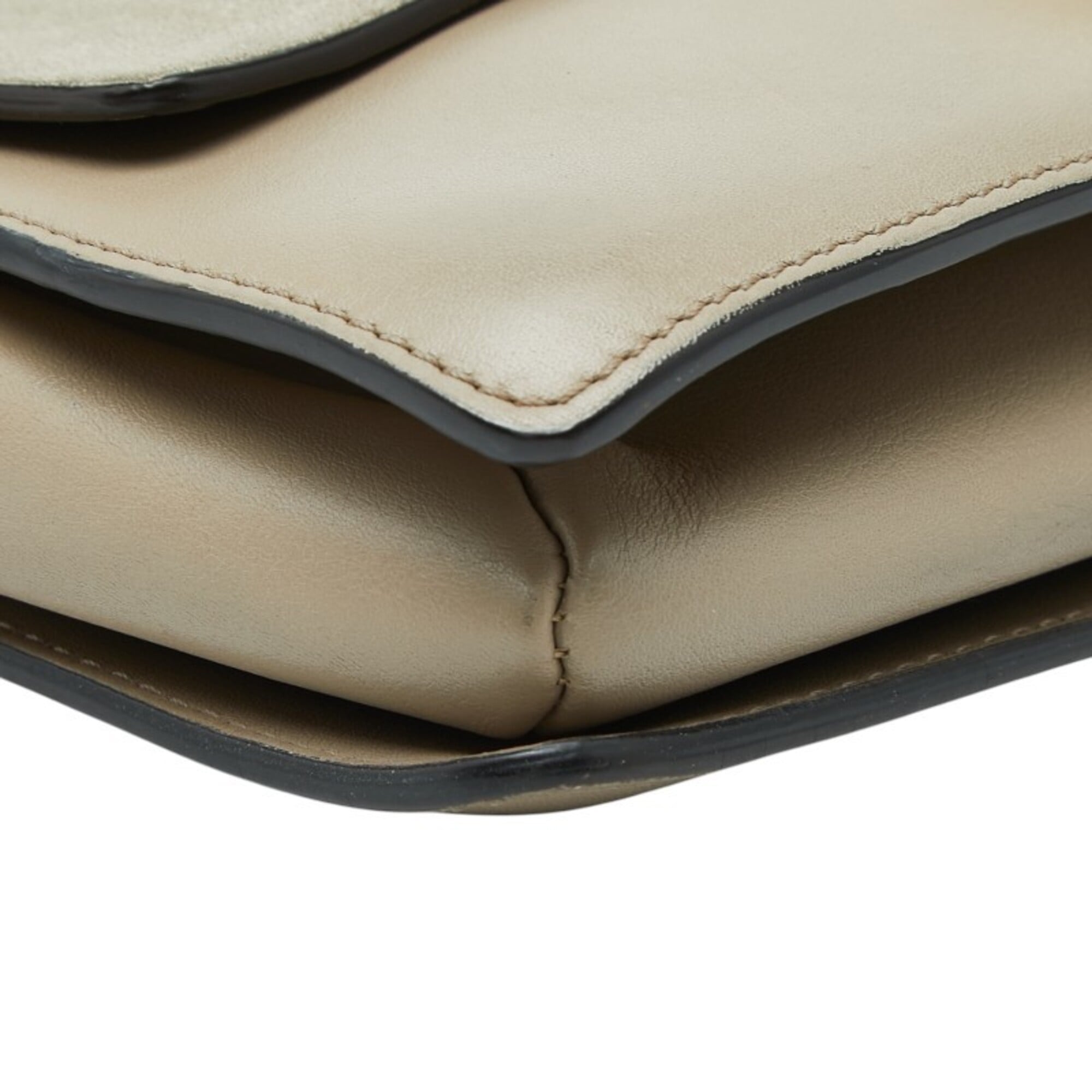 Chloé Gray Beige Leather Suede Shoulder Bag (Pre-Owned)