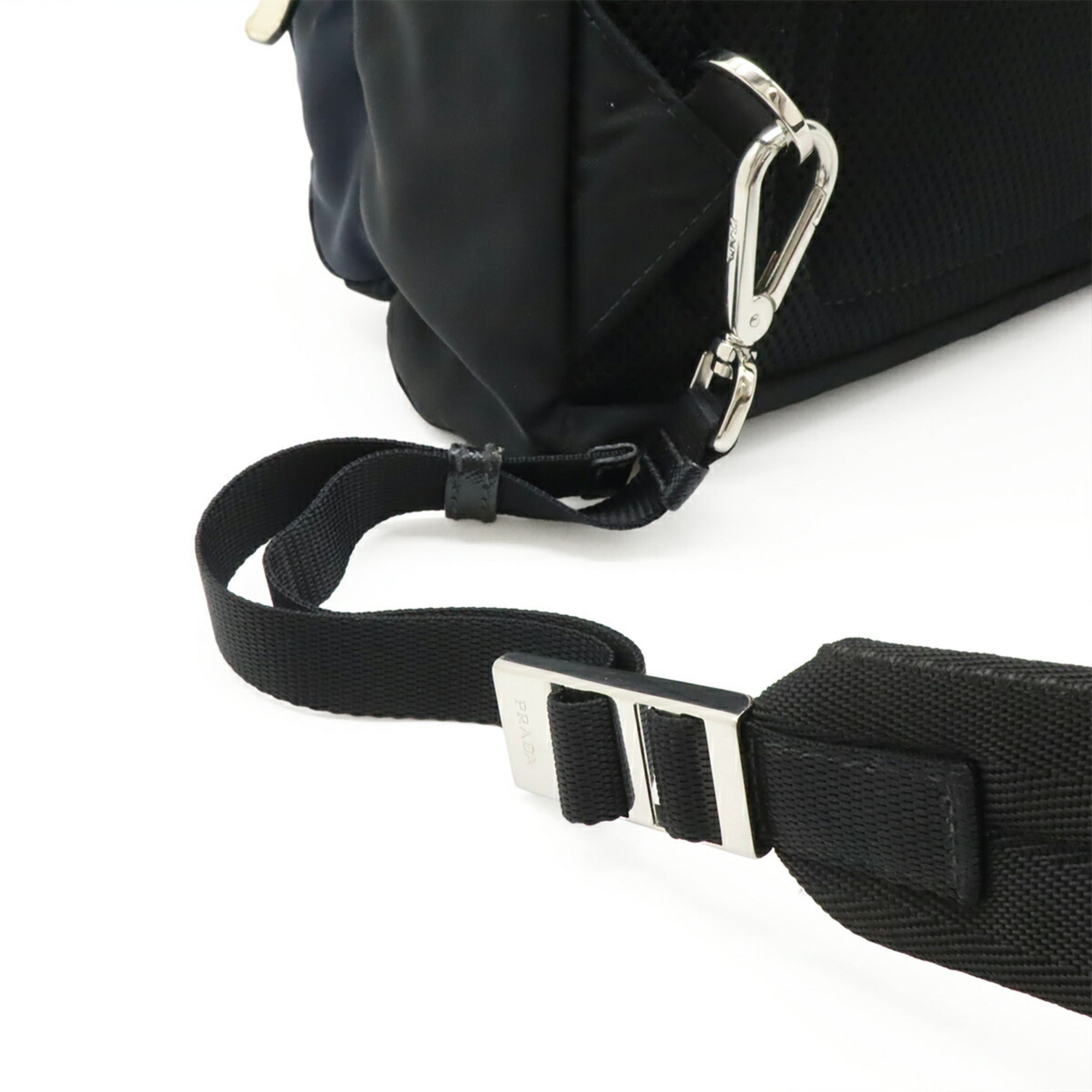 Prada Black Multi-Color Nero Yellow Nylon Leather Shoulder Bag Sling Bag (Pre-Owned)