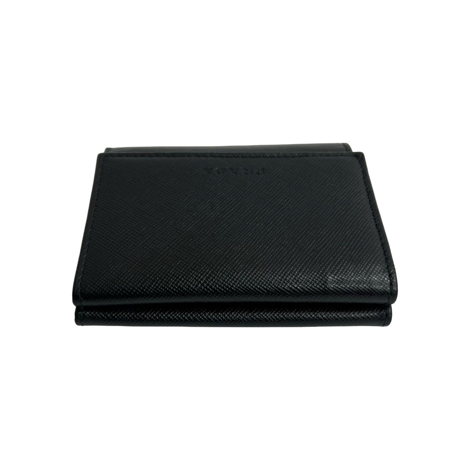 Prada Black Leather Wallet (Tri-Fold) (Pre-Owned)