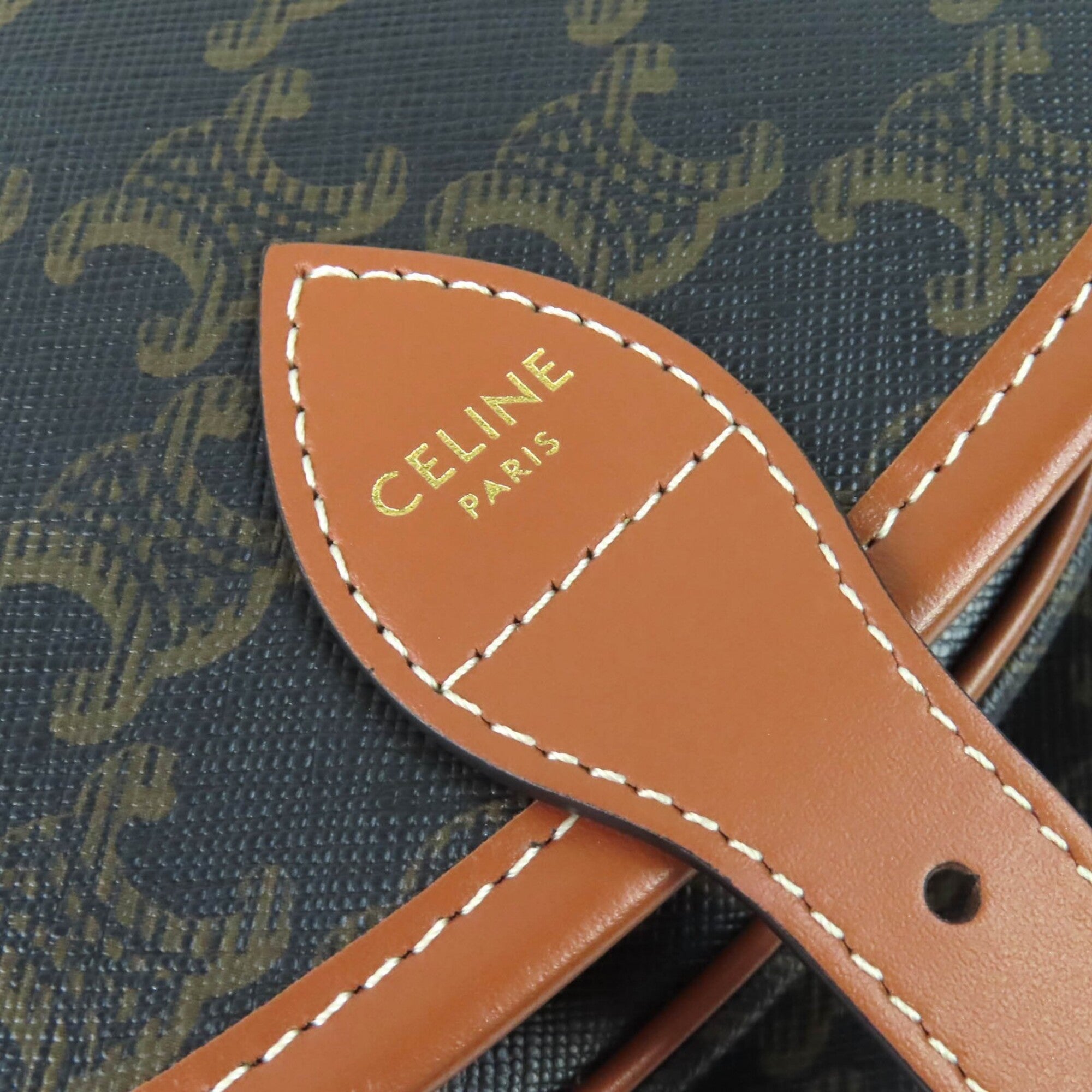 Celine Brown Canvas Shoulder Bag (Pre-Owned)
