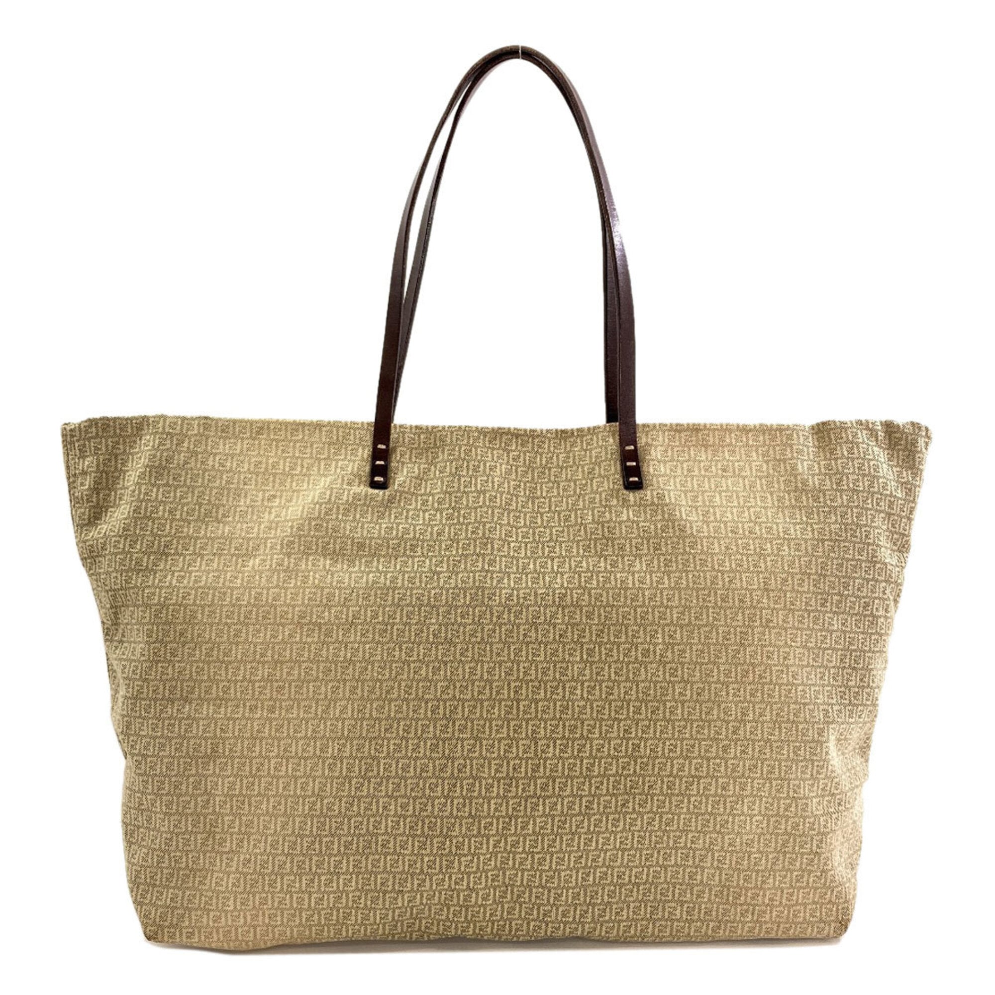 Fendi Zucchino Beige Canvas Tote Bag (Pre-Owned)