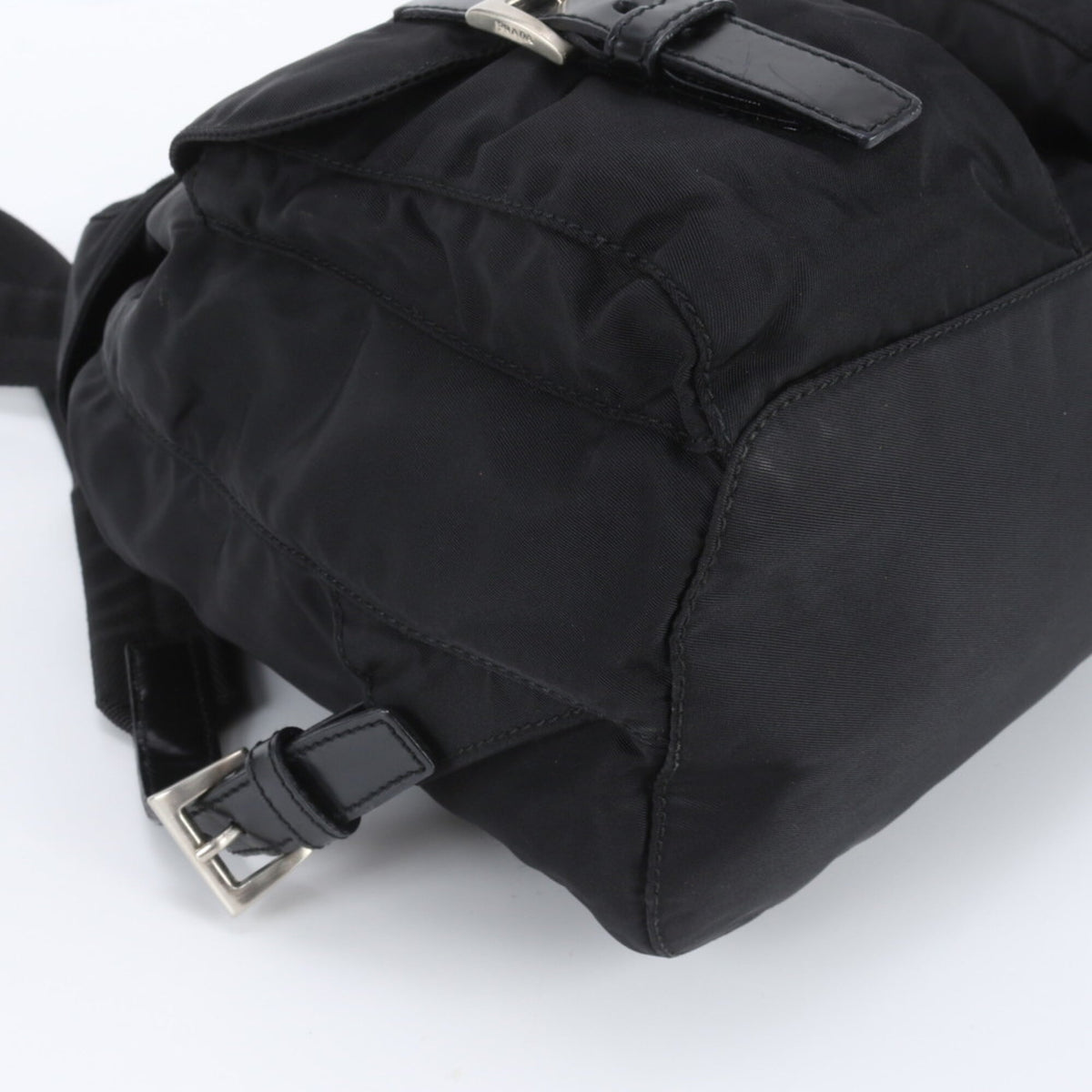 Prada Black Leather Nylon Backpack (Pre-Owned)
