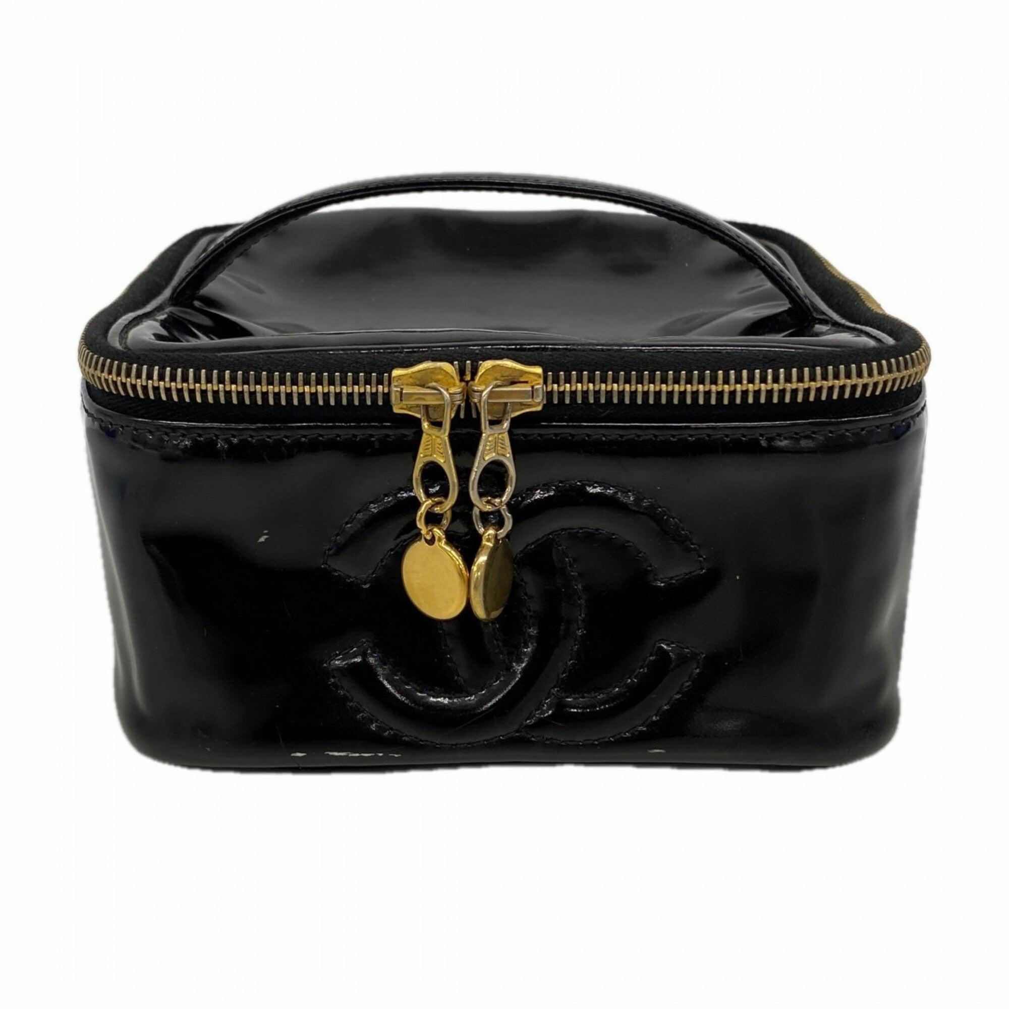 Chanel Black Patent Leather Vanity Bag (Pre-Owned)