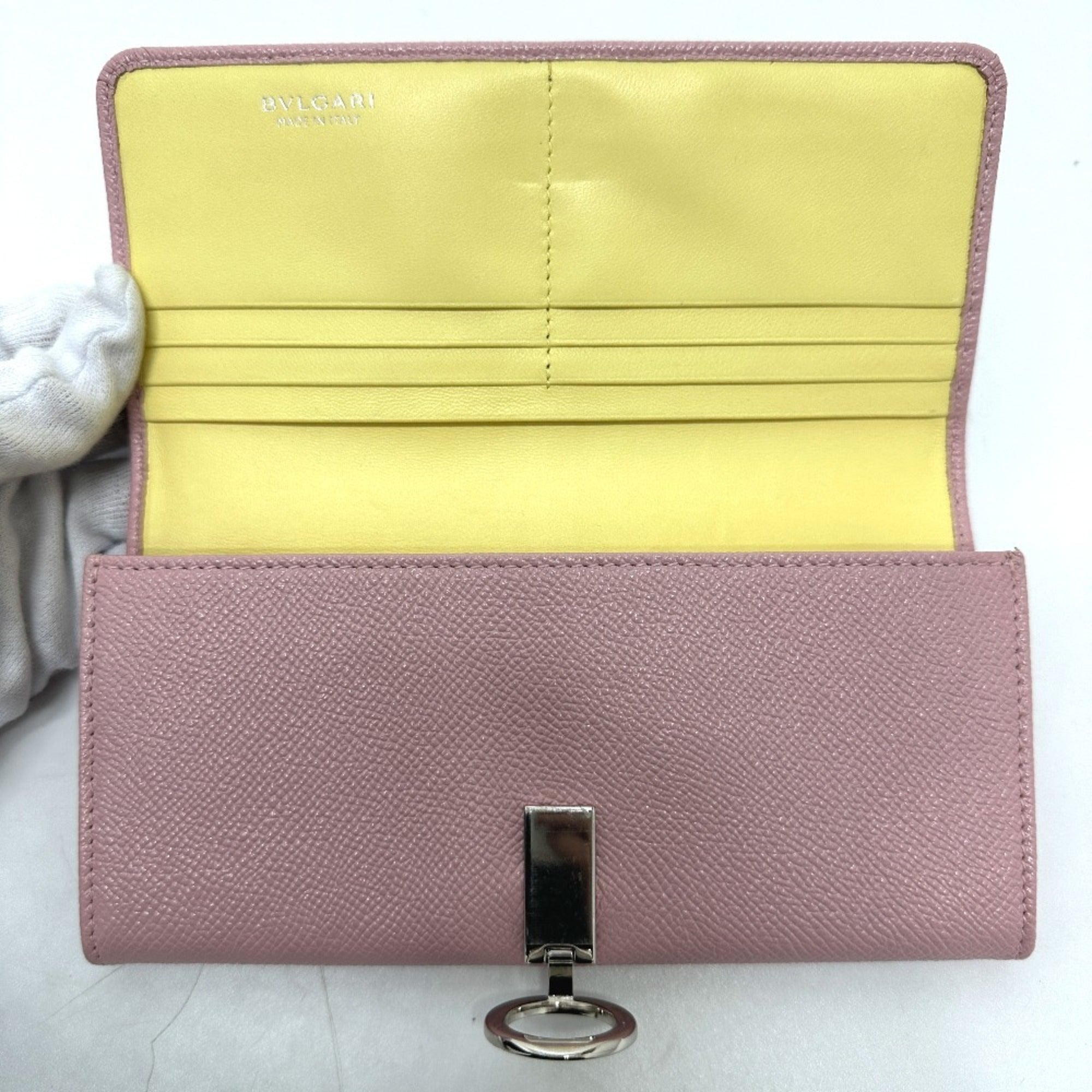 Bvlgari Pink Leather Coin Purse/Coin Case (Pre-Owned)