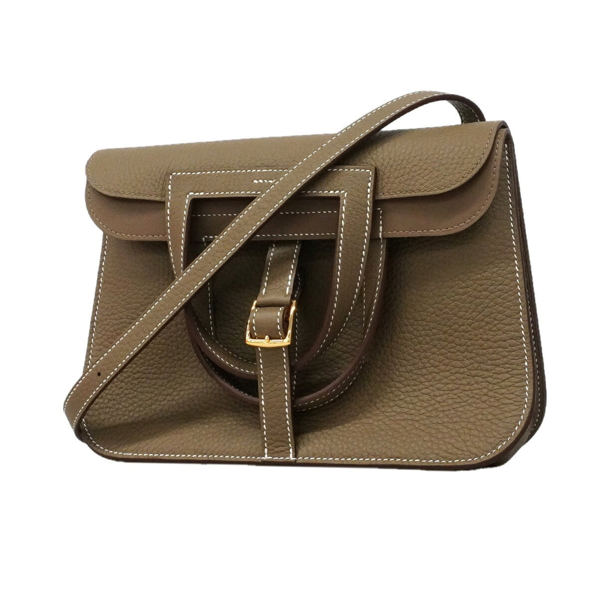 Hermes Etoupe Gray Taurillon Clemence Leather Handbag (Pre-Owned)