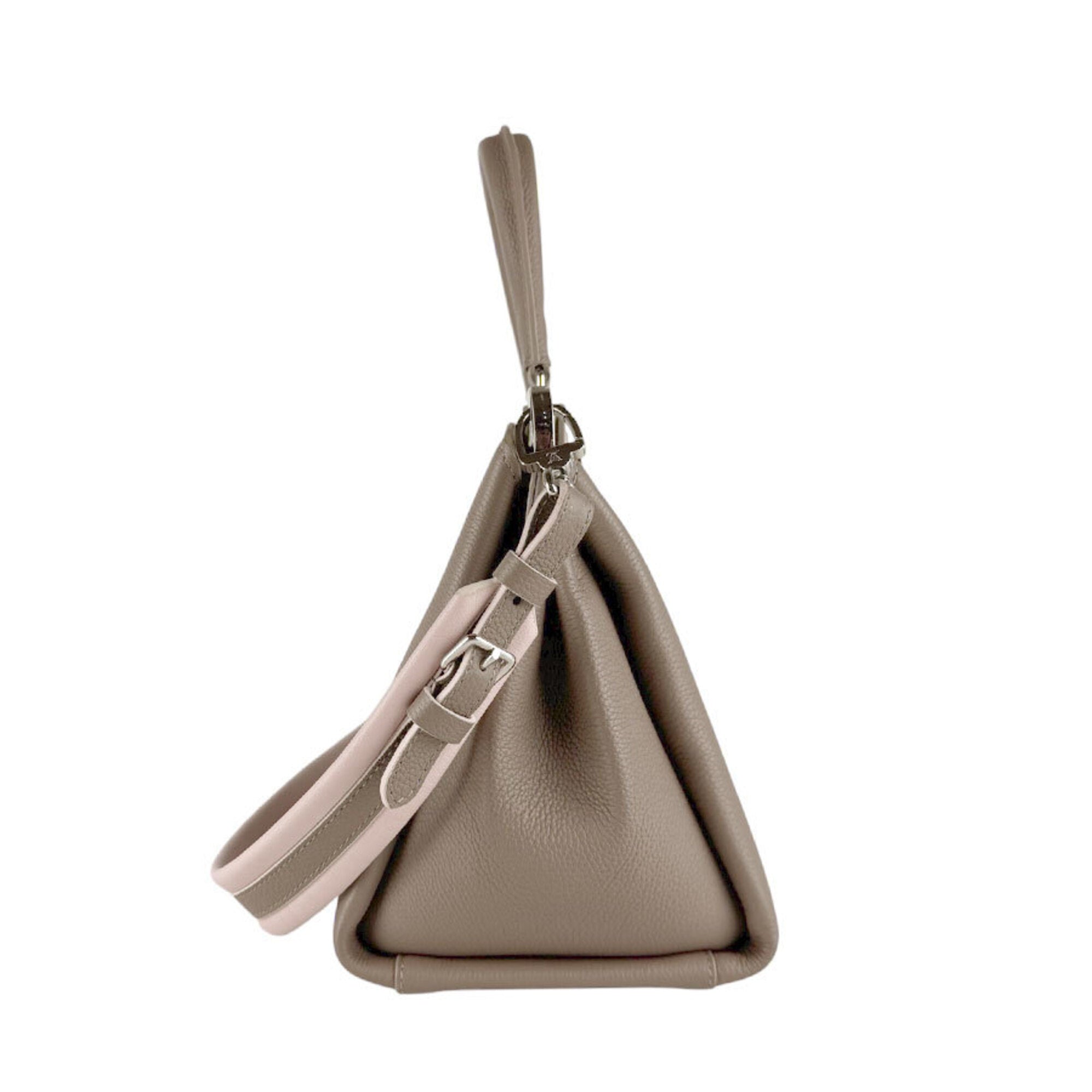 Louis Vuitton Grayish Pink Leather Handbag Shoulder Bag (Pre-Owned)