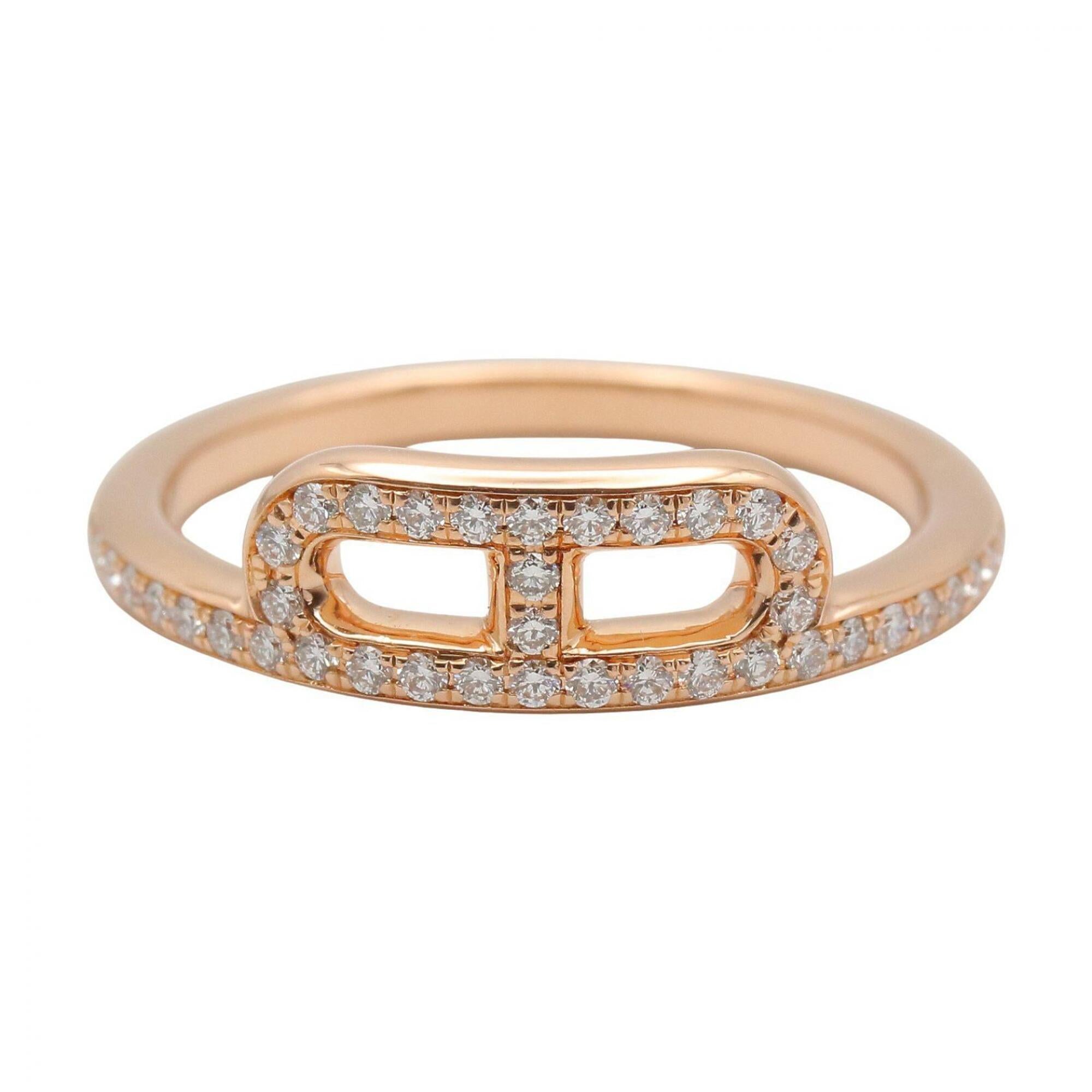 Hermes Gold Clear Pink Gold (18K) Band Ring (Pre-Owned)