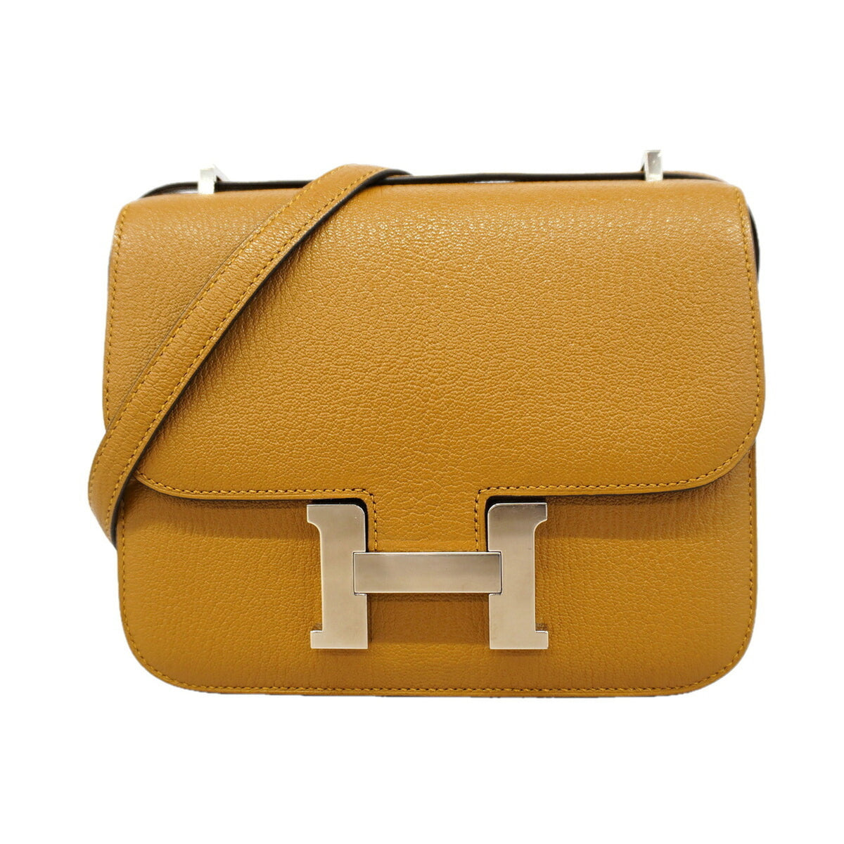 Hermes Brown Chevre Myzore Leather Shoulder Bag (Pre-Owned)