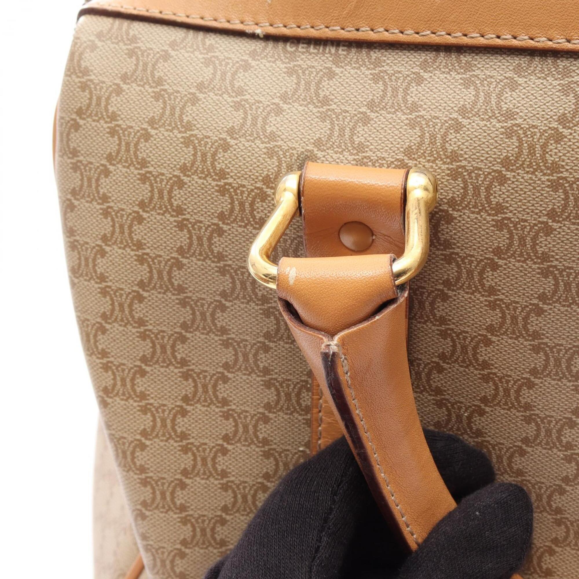 Celine Macadam Beige Brown Coated Canvas Handbag Tote Bag (Pre-Owned)