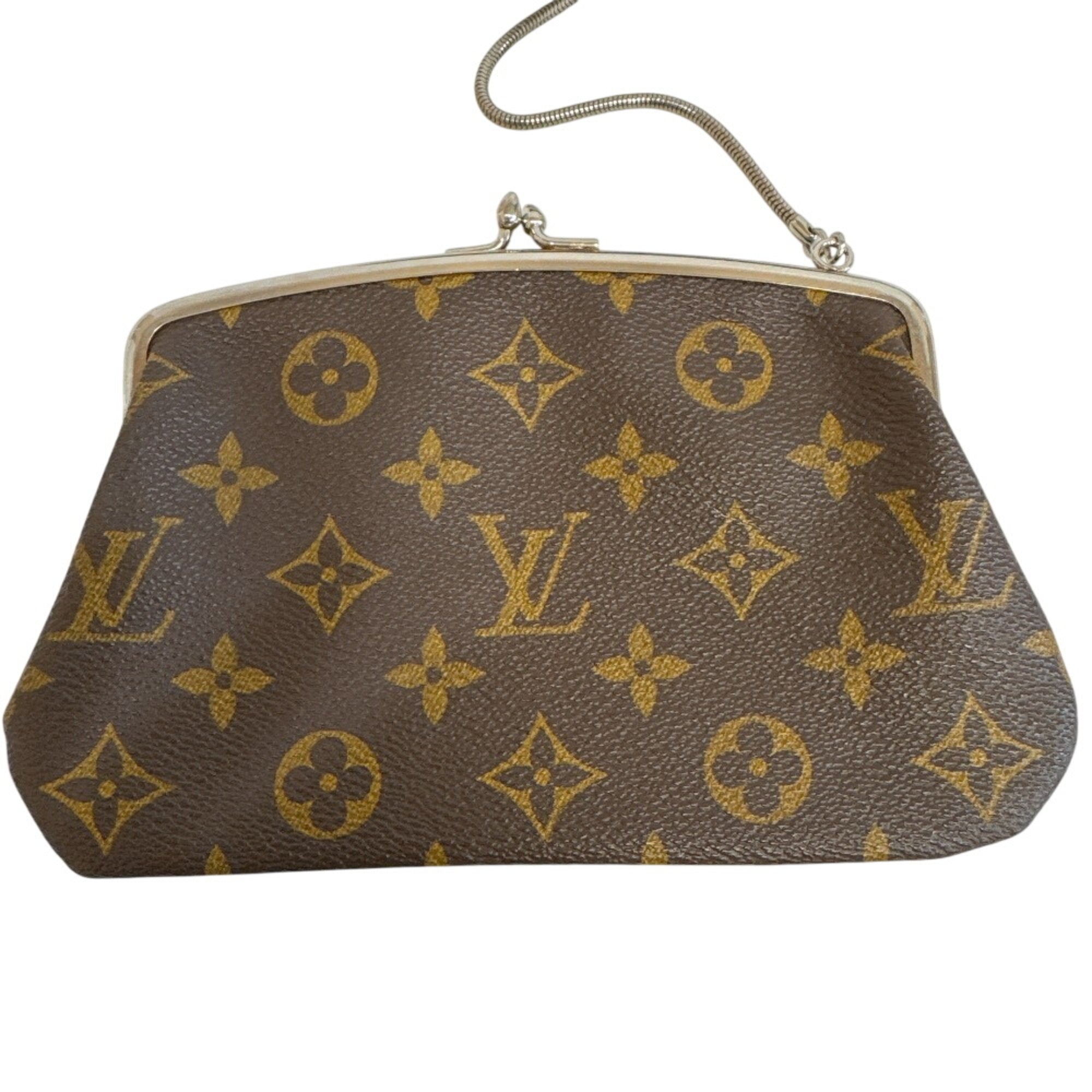 Louis Vuitton Brown Monogram Leather Handbag Pouch Tote Bag (Pre-Owned)
