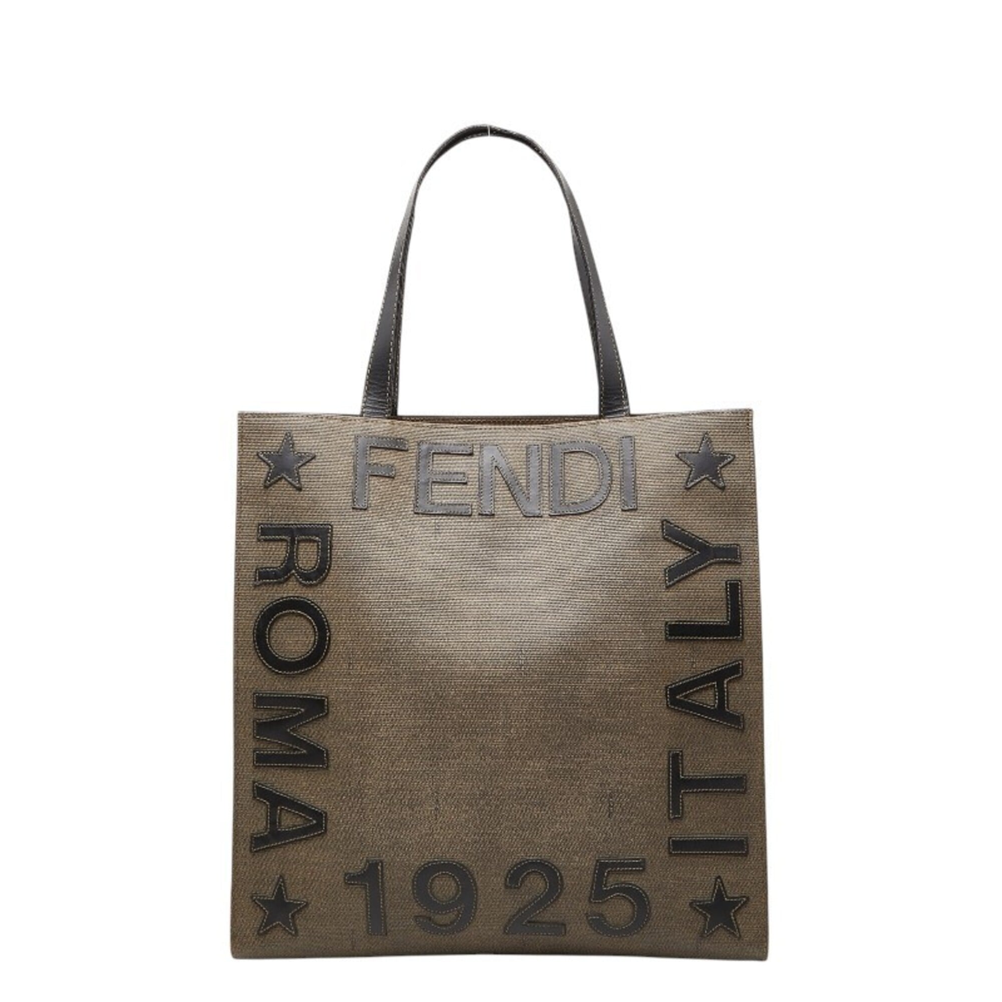 Fendi Black Brown Pvc Leather Shoulder Bag Tote Bag (Pre-Owned)