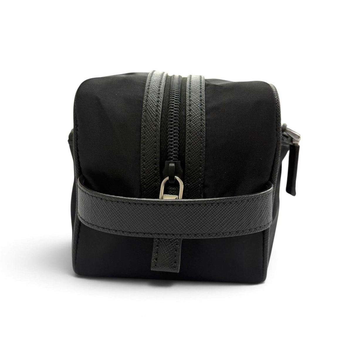 Prada Black Nylon Leather Clutch Bag (Pre-Owned)