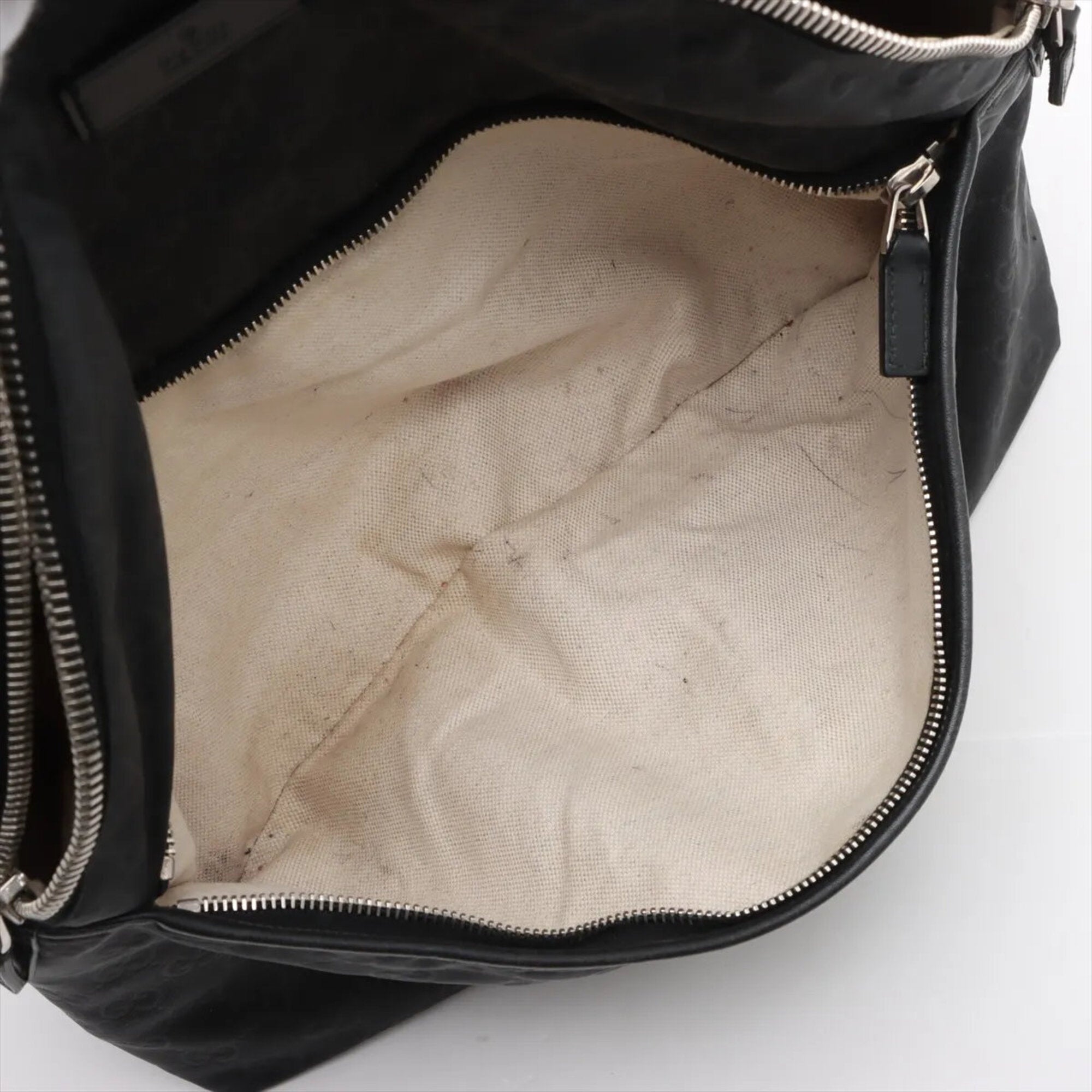 Gucci Black Leather Nylon Backpack (Pre-Owned)