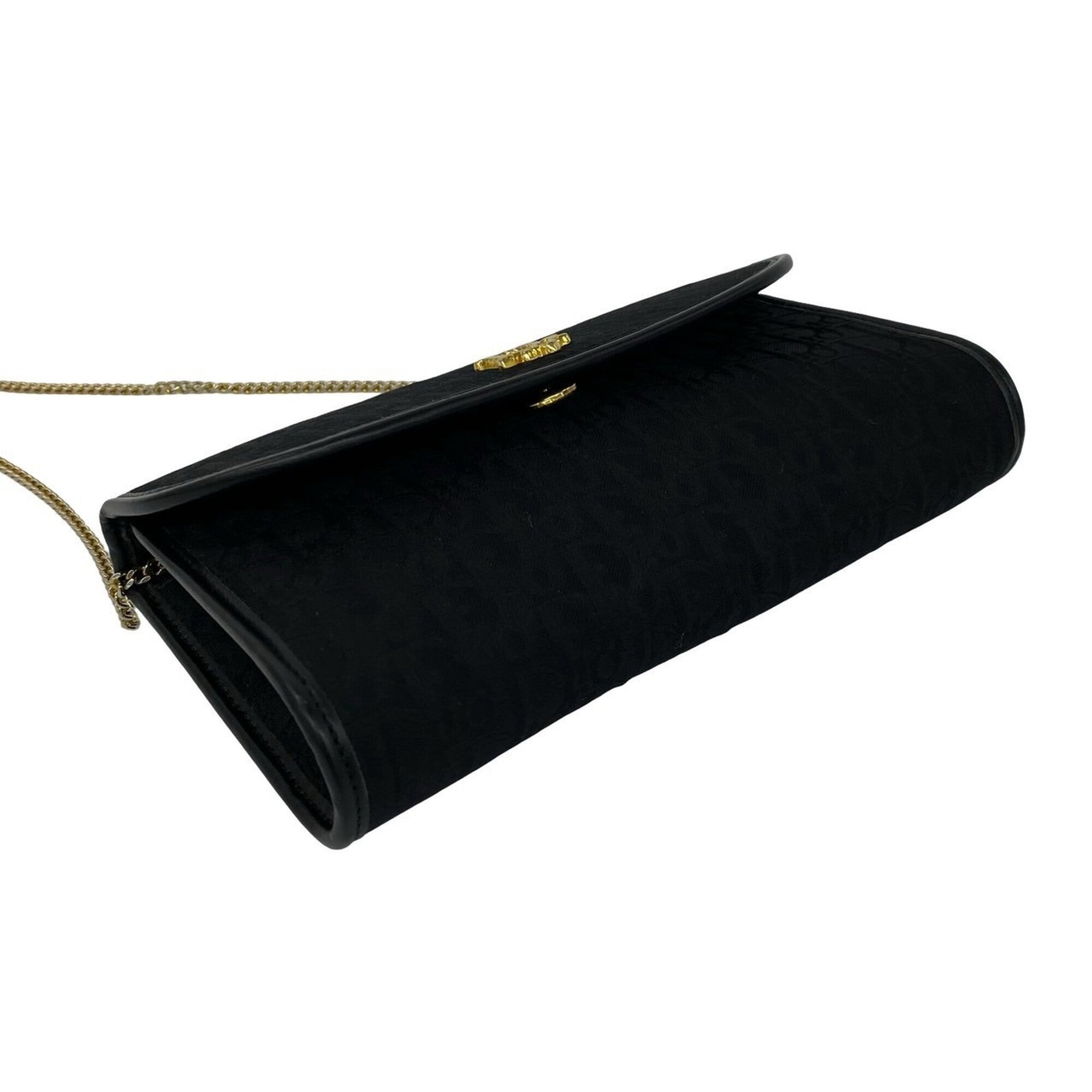 Christian Dior Black Canvas Leather Pochette Shoulder Bag (Pre-Owned)
