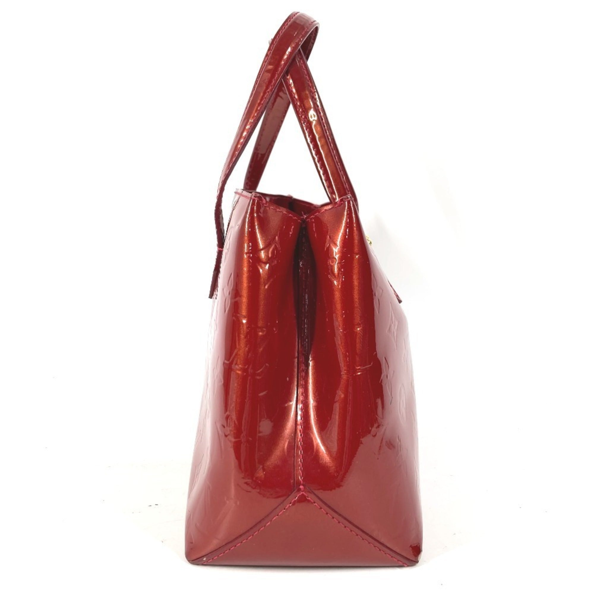 Louis Vuitton Pomme D'amour Red Color Monogram Vernis Canvas Handbag Tote Bag (Pre-Owned)