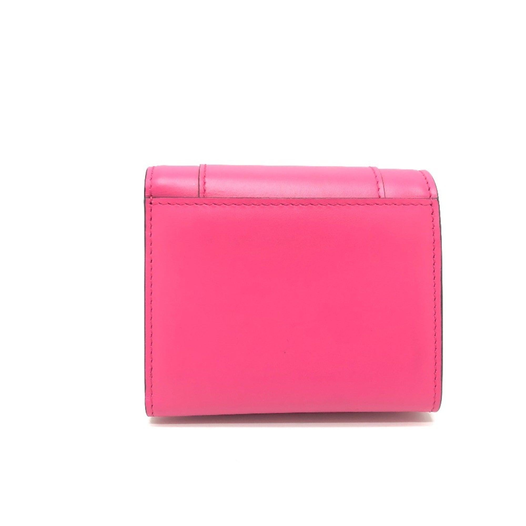 Bvlgari Black Pink Leather Wallet (Tri-Fold) (Pre-Owned)