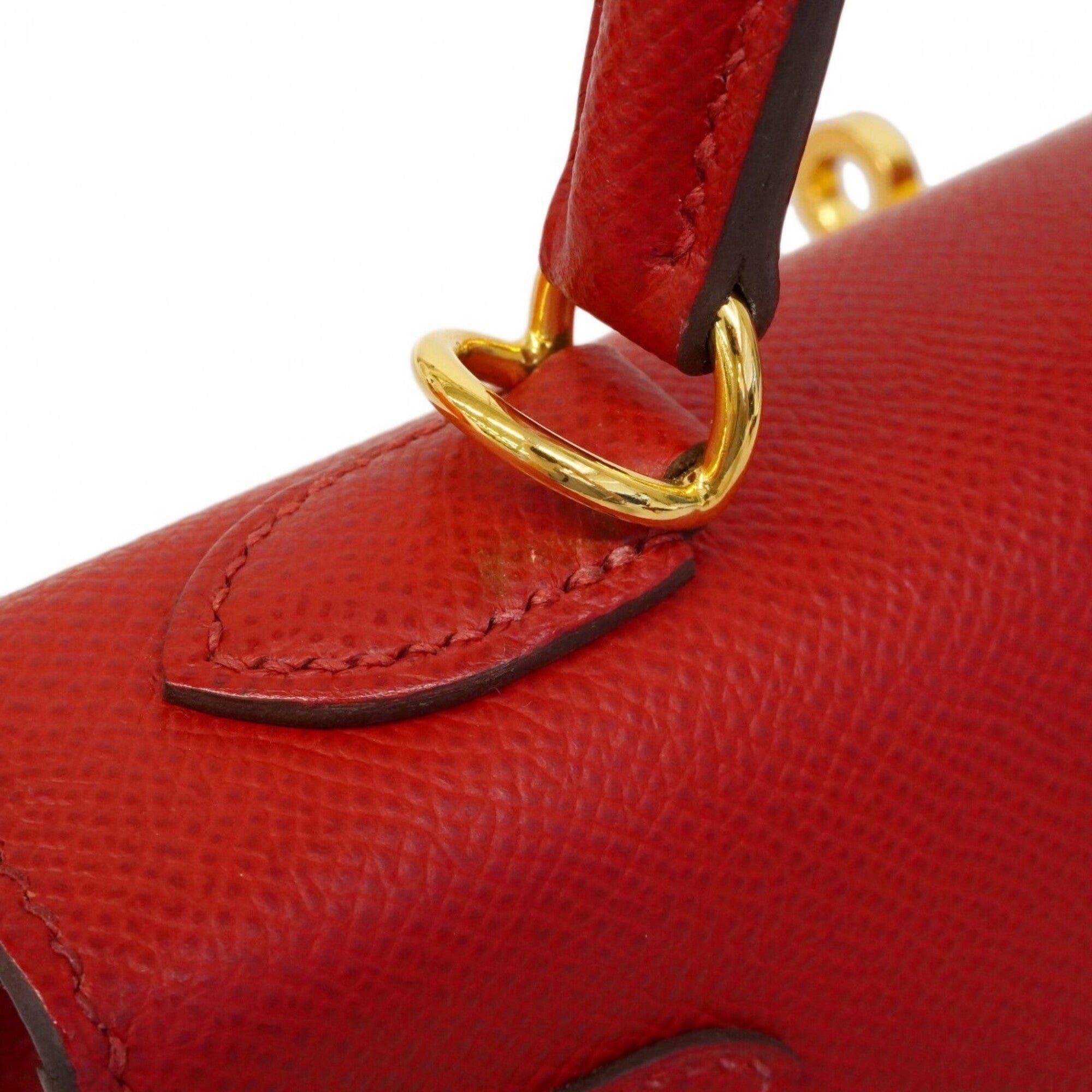 Hermes Rouge Casaque Epsom Leather Handbag (Pre-Owned)