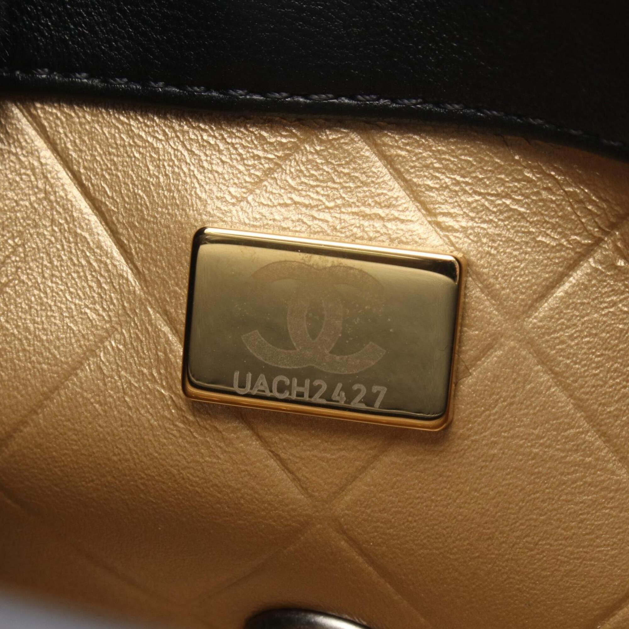 Chanel Black Leather Handbag Shoulder Bag (Pre-Owned)