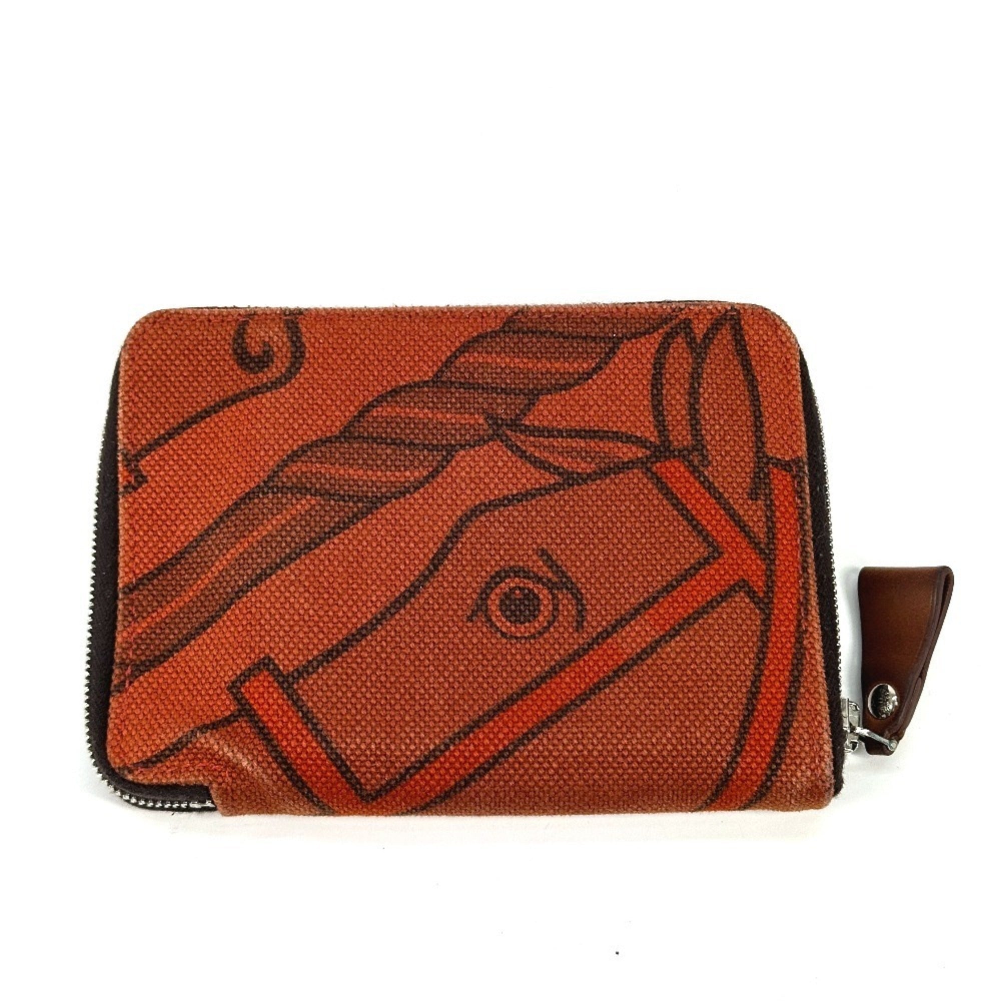 Hermes Orange Canvas Wallet (Bi-Fold) (Pre-Owned)