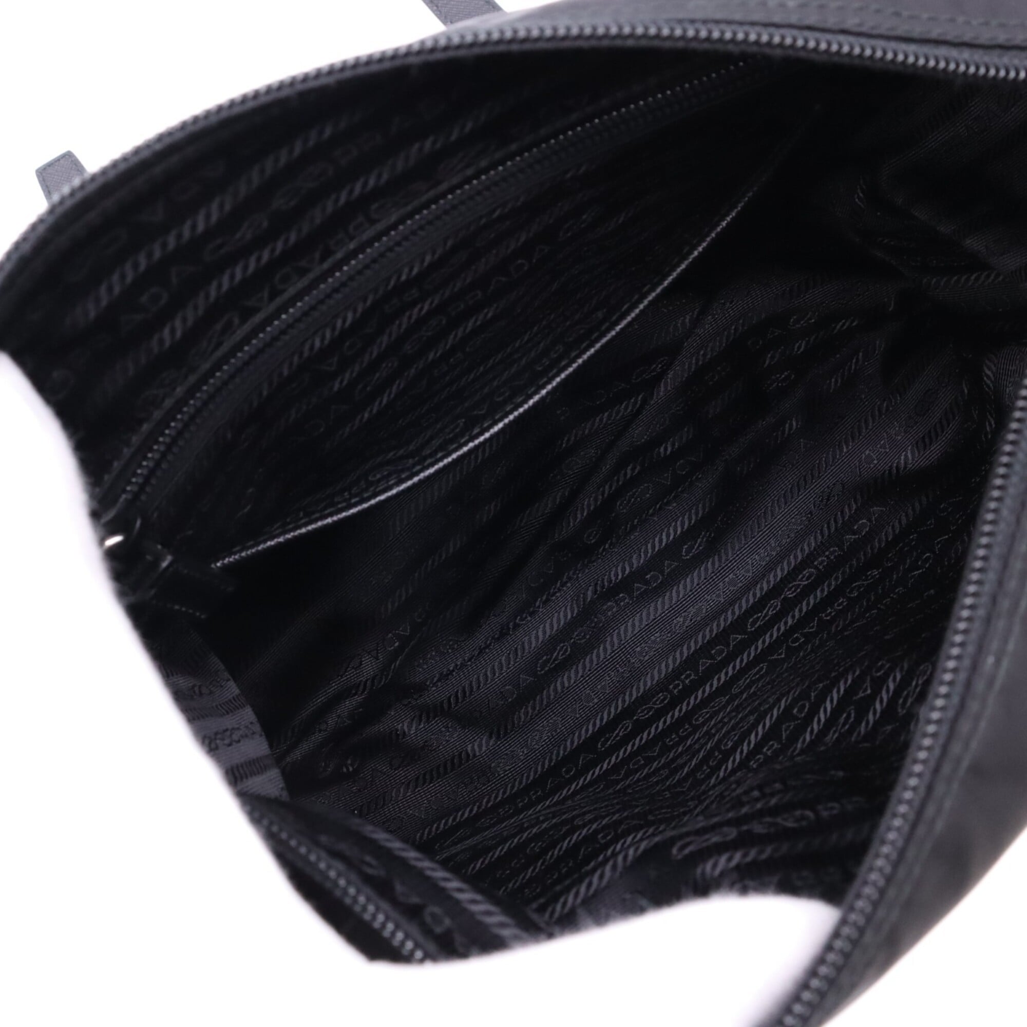 Prada Saffiano Black Nylon Saffiano Shoulder Bag (Pre-Owned)