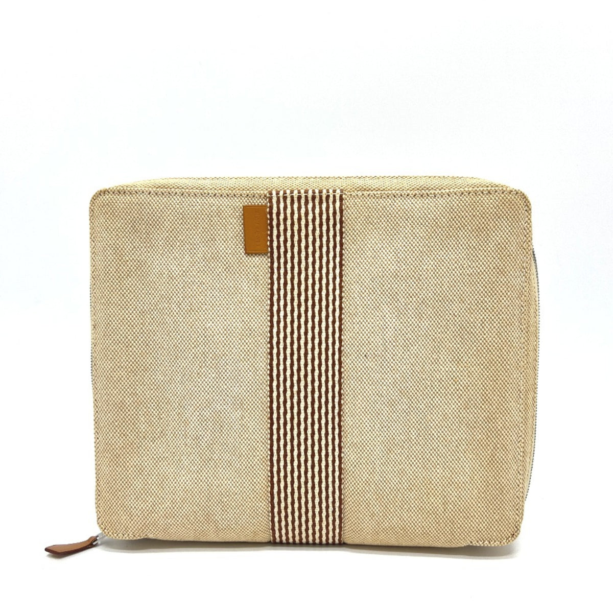Hermes Beige Brown Yellow Toile H Pouch (Pre-Owned)