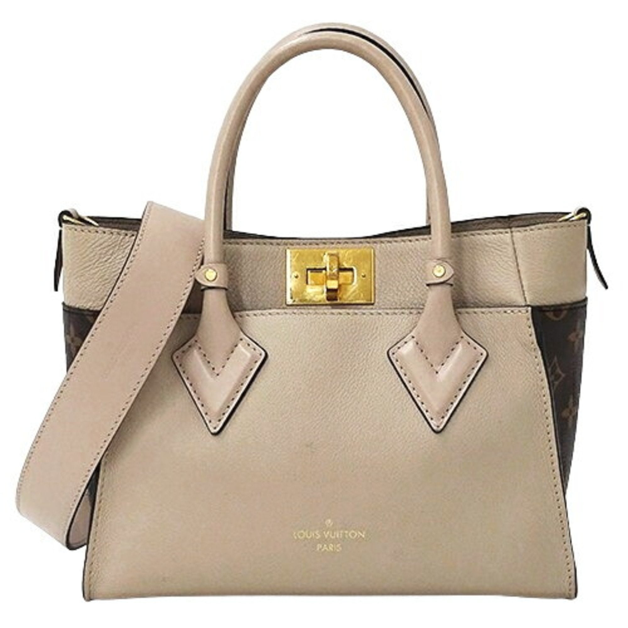 Louis Vuitton Grayish Monogram Leather Handbag Shoulder Bag (Pre-Owned)