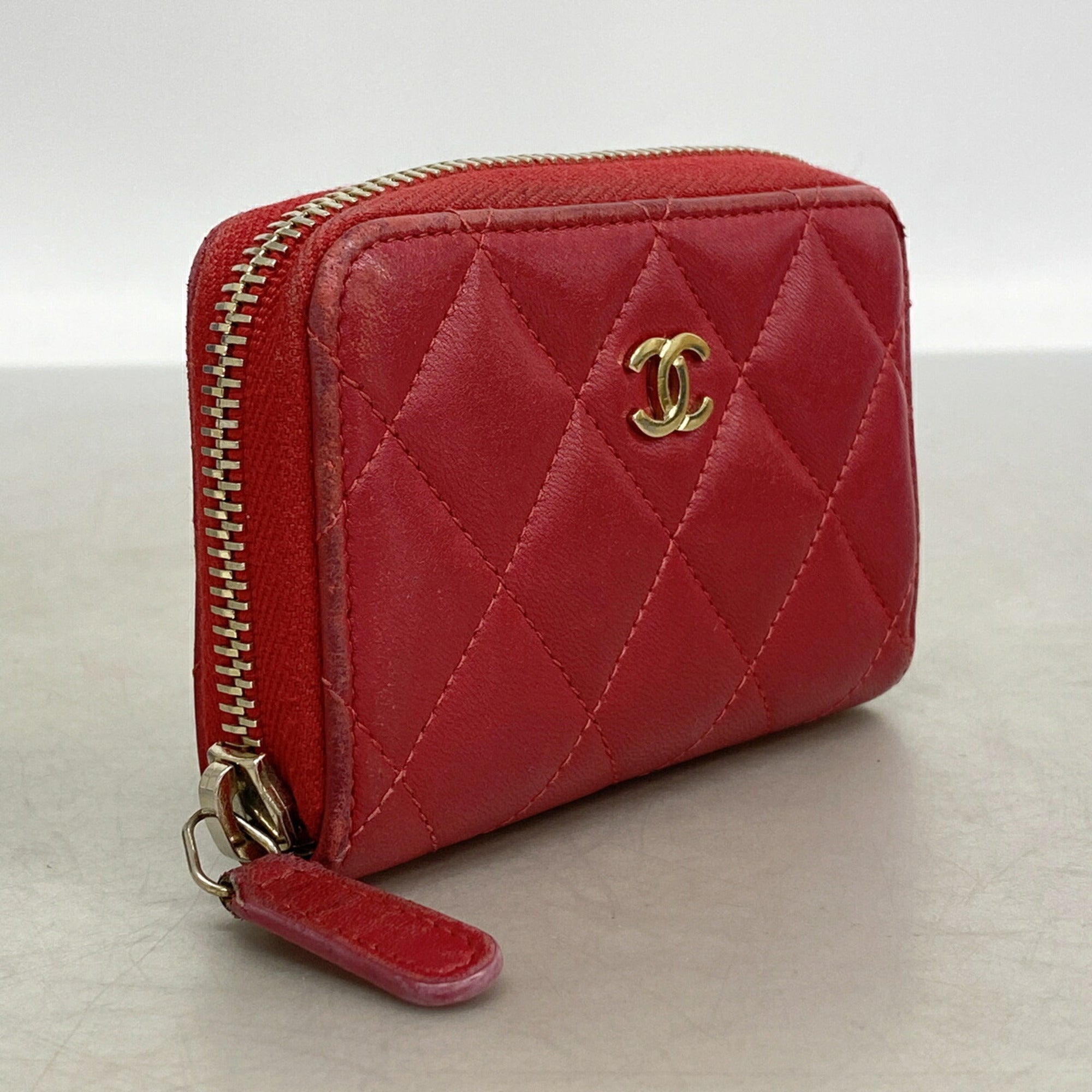 Chanel Pink Leather Coin Purse/Coin Case (Pre-Owned)