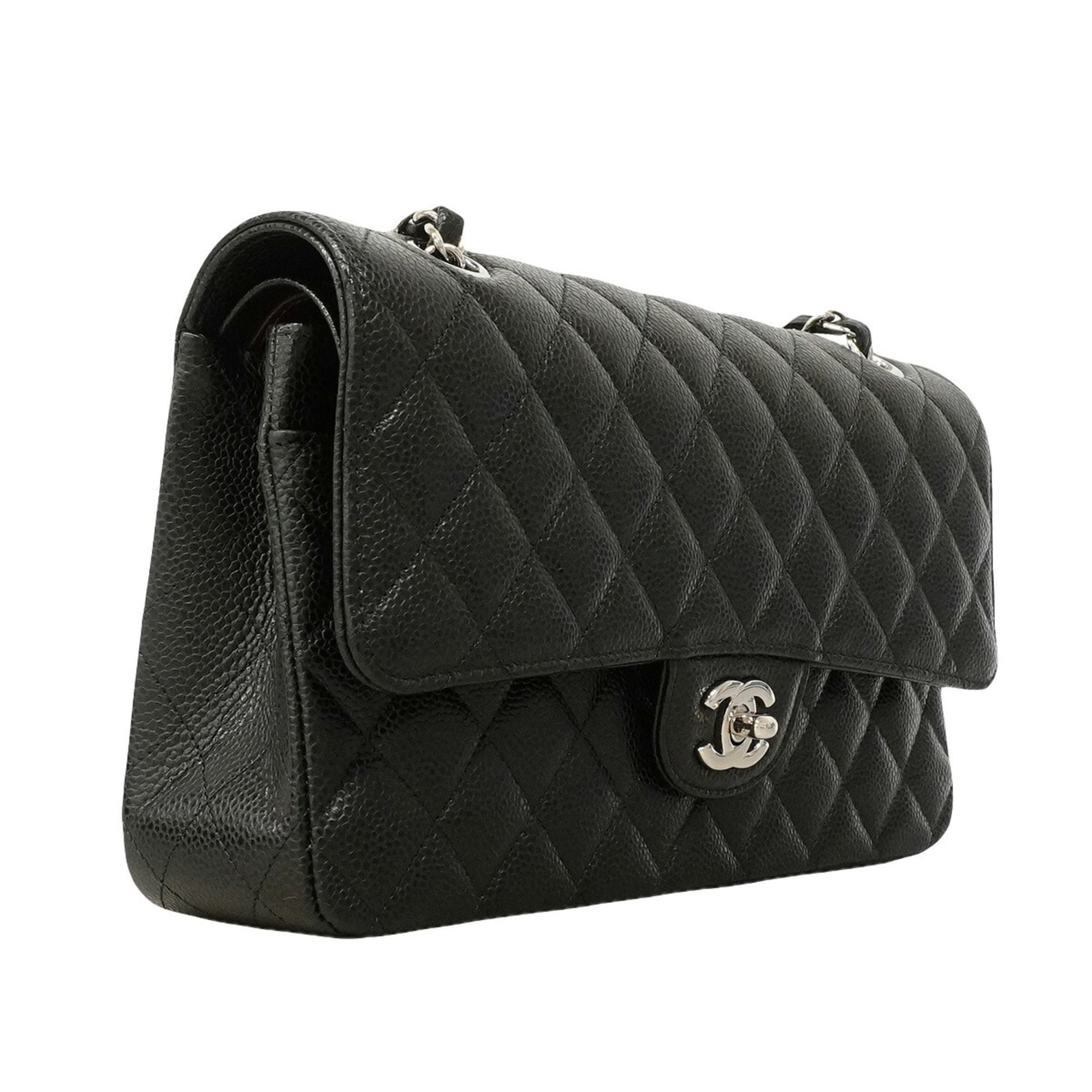 Chanel Black Grained Calfskin Shoulder Bag (Pre-Owned)