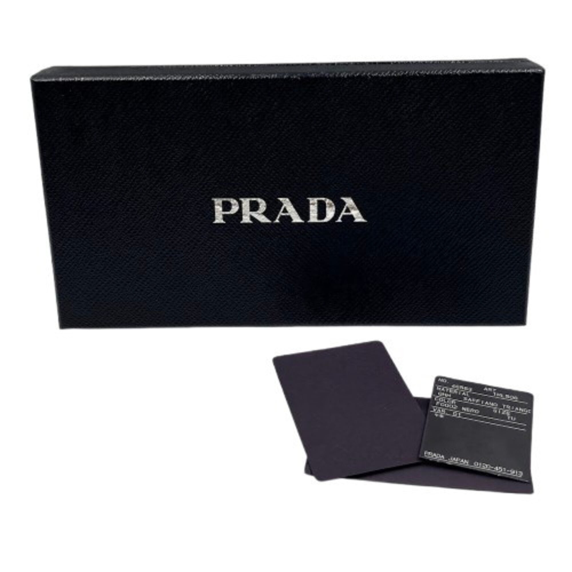 Prada Black Leather Long Wallet (Bi-Fold) (Pre-Owned)