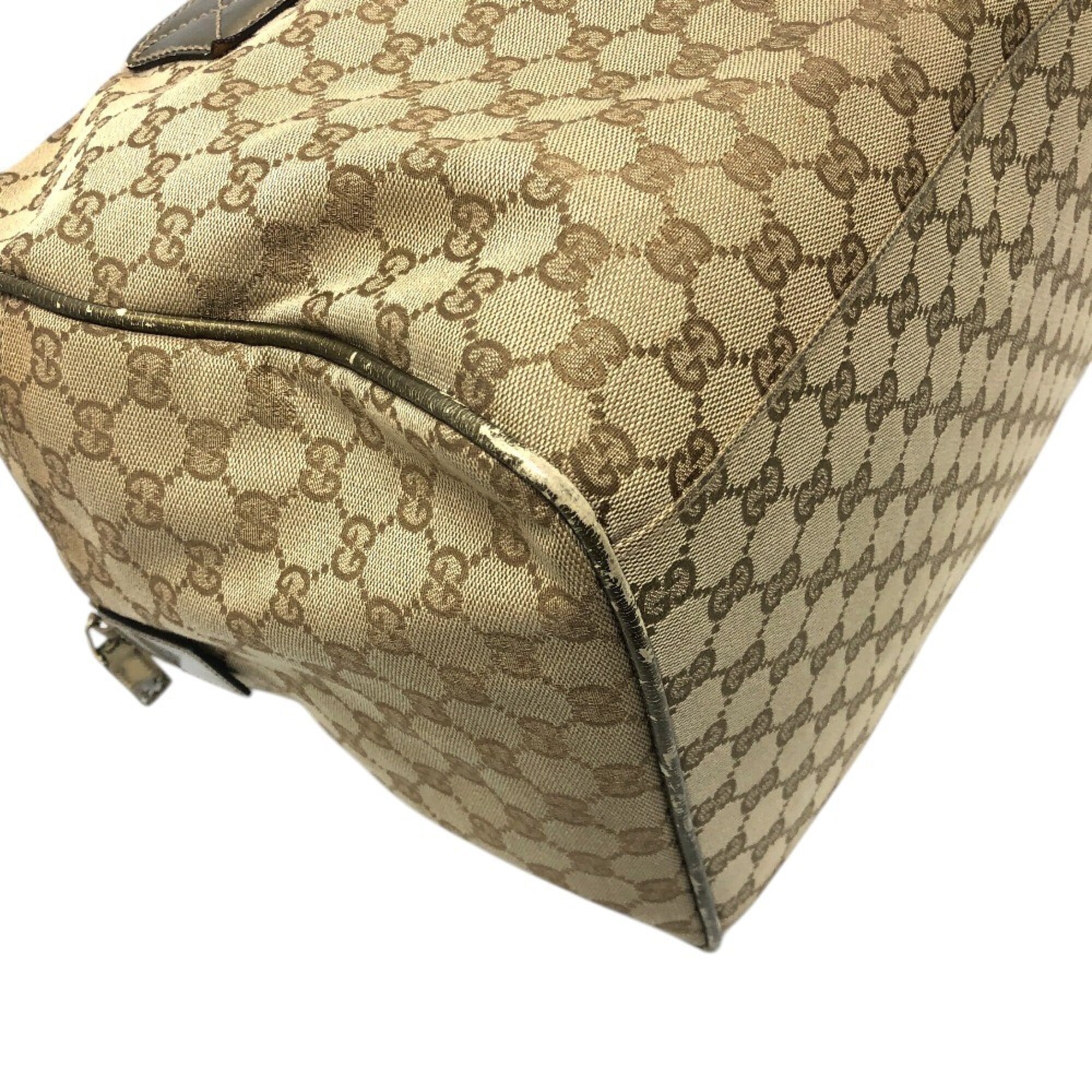 Gucci Beige Gg Canvas Boston Bag Tote Bag (Pre-Owned)