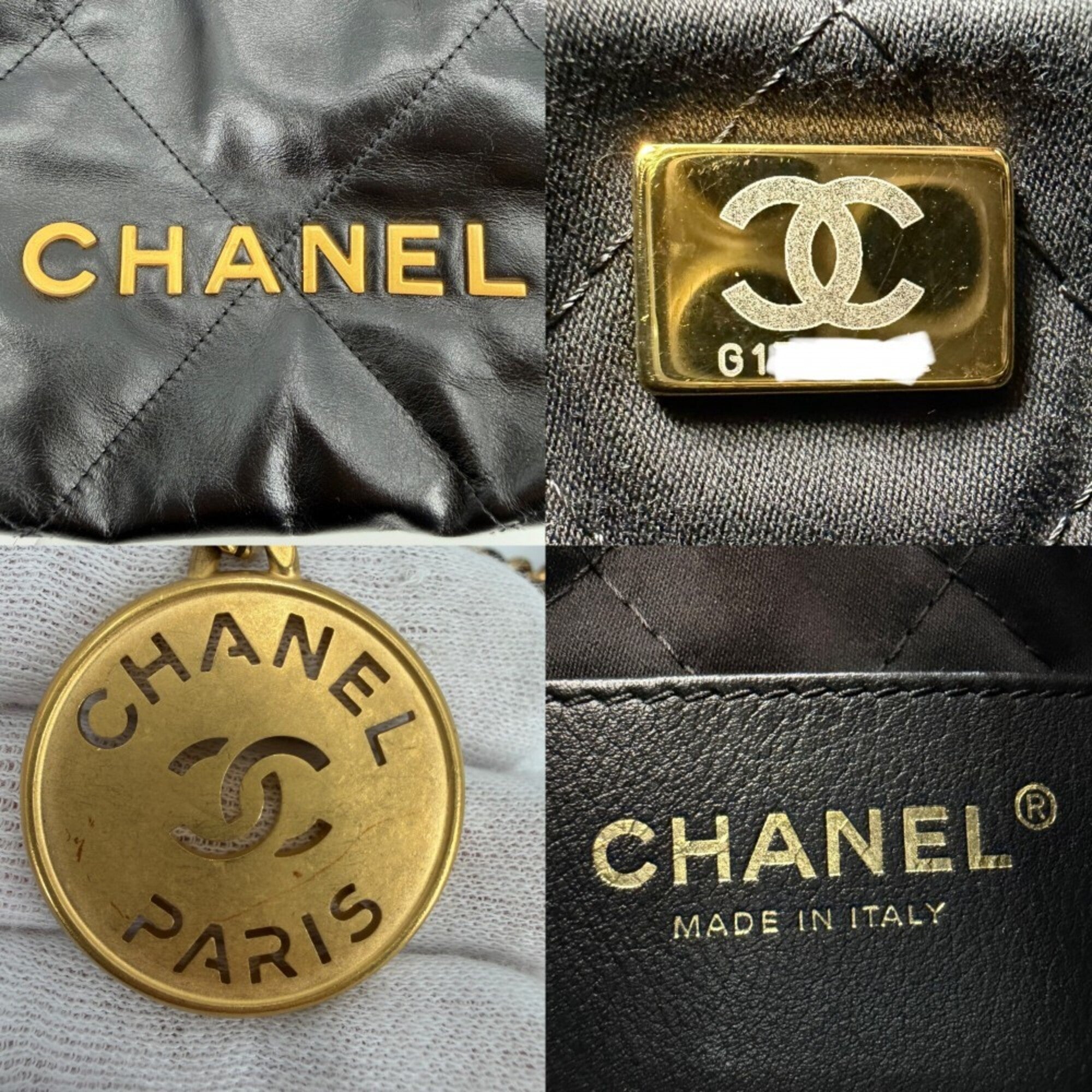 Chanel Black Leather Handbag Shoulder Bag (Pre-Owned)