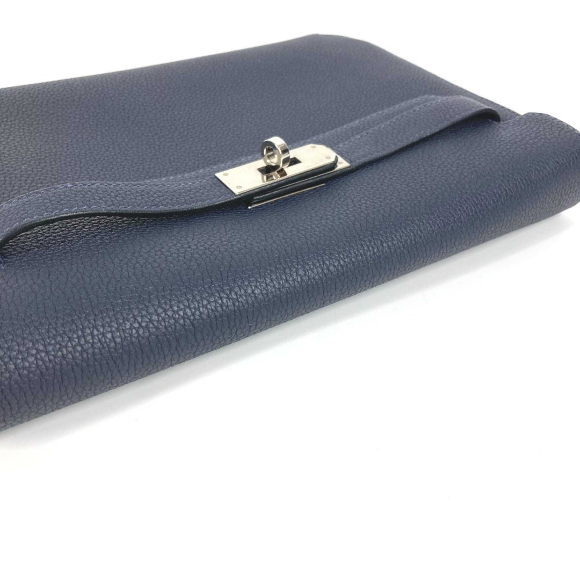 Hermes Kelly Navy Togo Leather Clutch Bag (Pre-Owned)